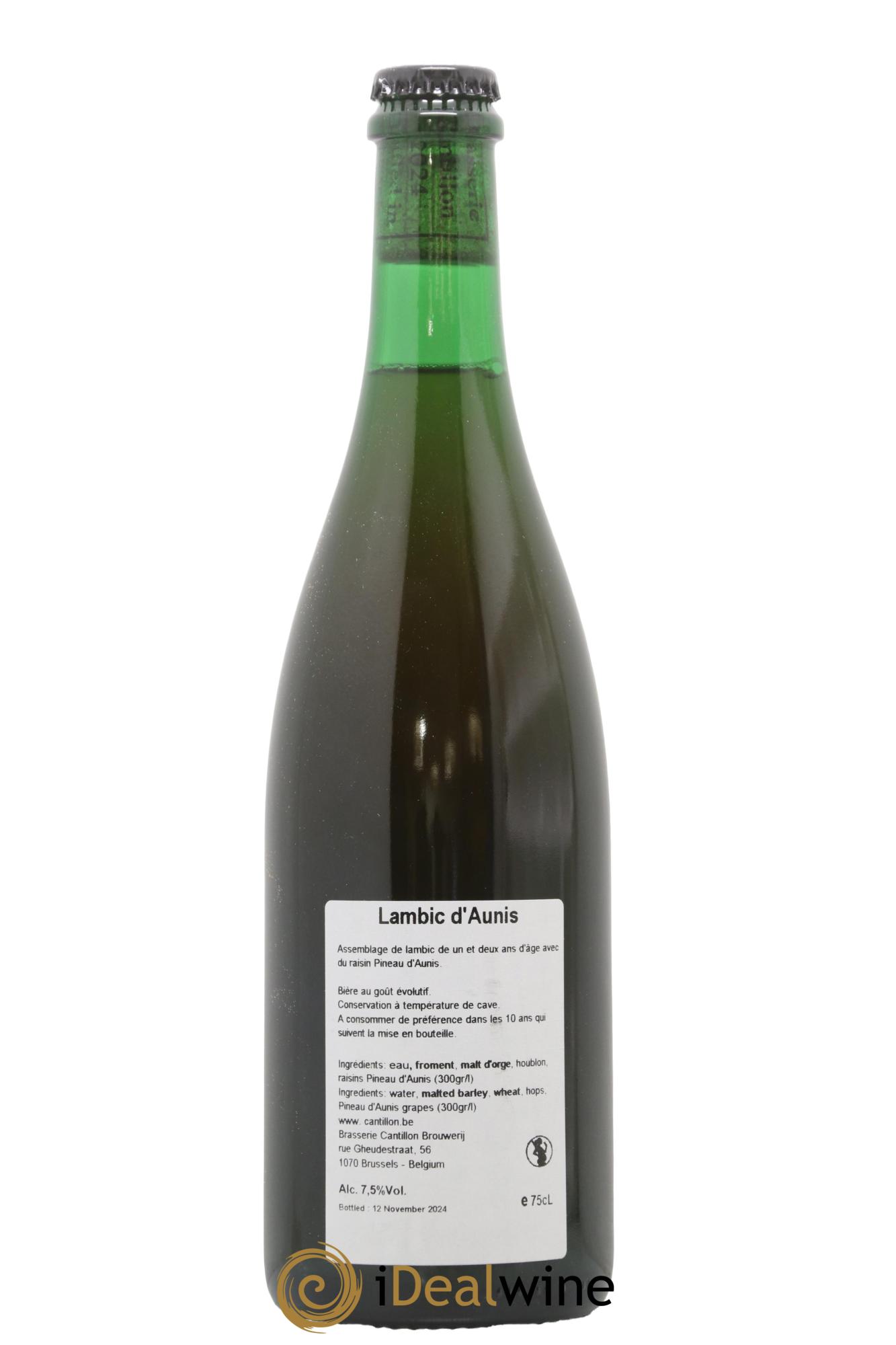 Bière Cantillon Lambic d'Aunis Bottled : 12.11.2024 - Lot de 1 bouteille - 1