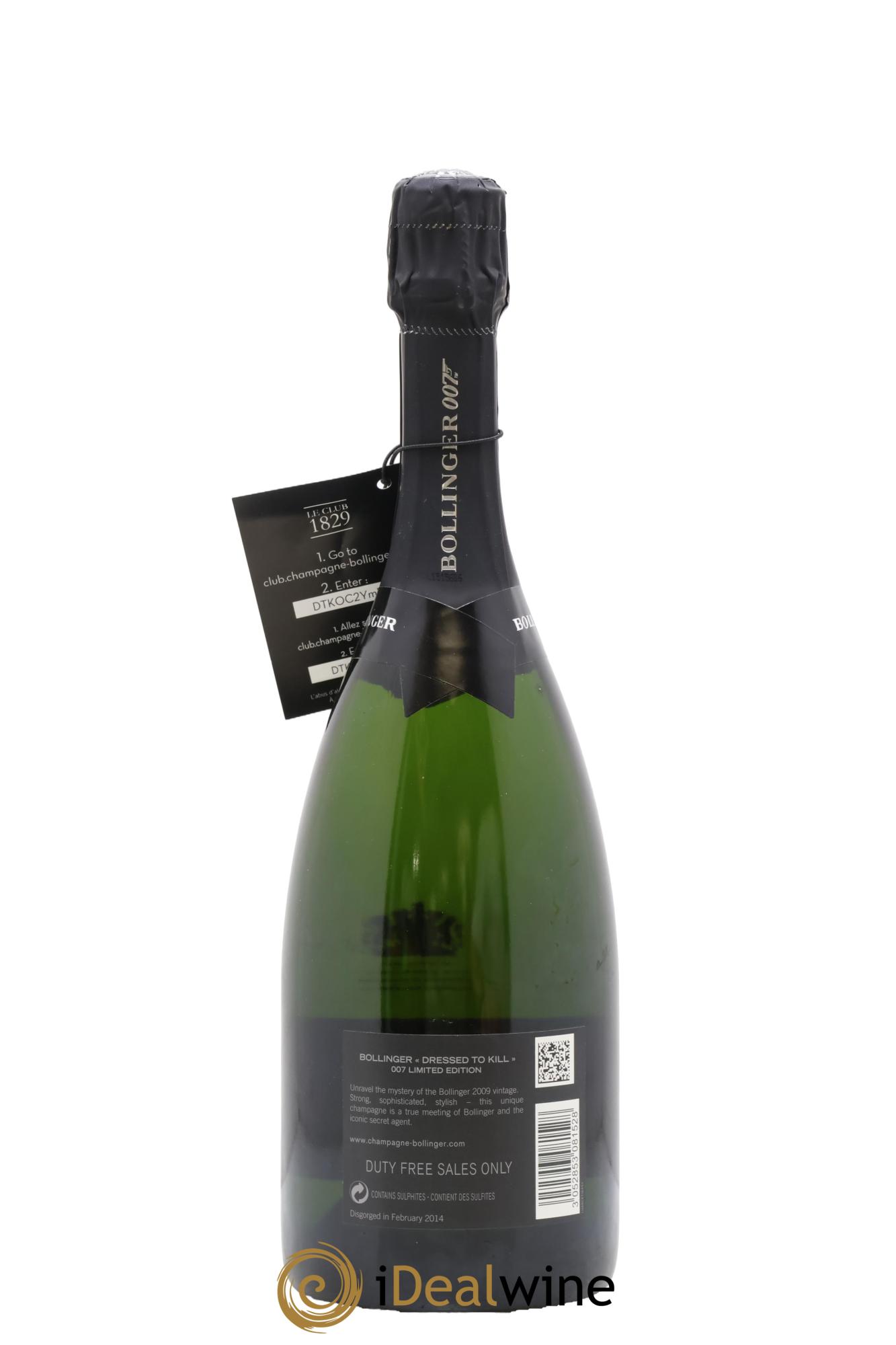 James Bond 007 Bollinger 2009 - Lot de 1 bouteille - 2