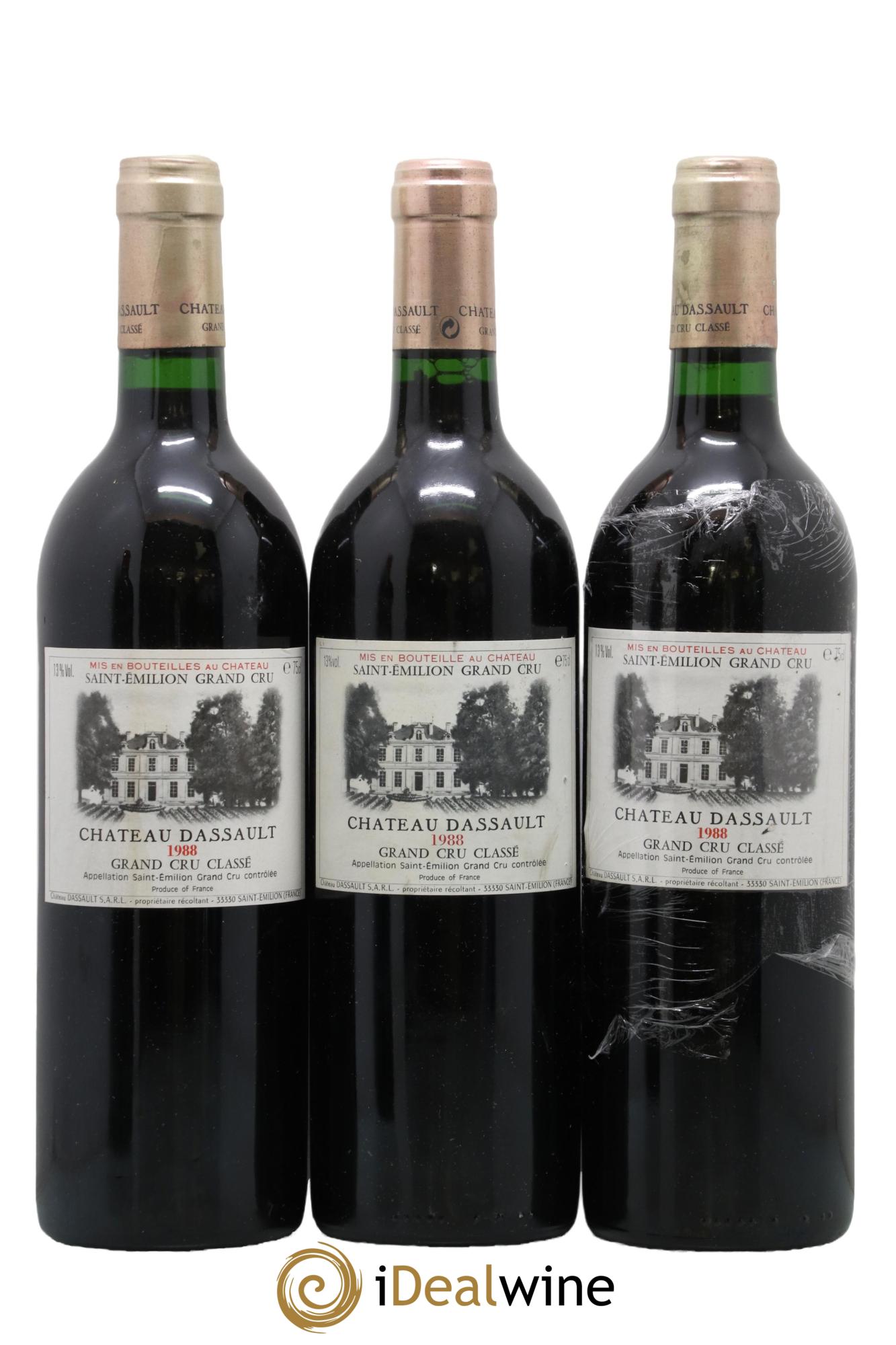 Château Dassault Grand Cru Classé 1988 - Lot de 3 bouteilles - 0