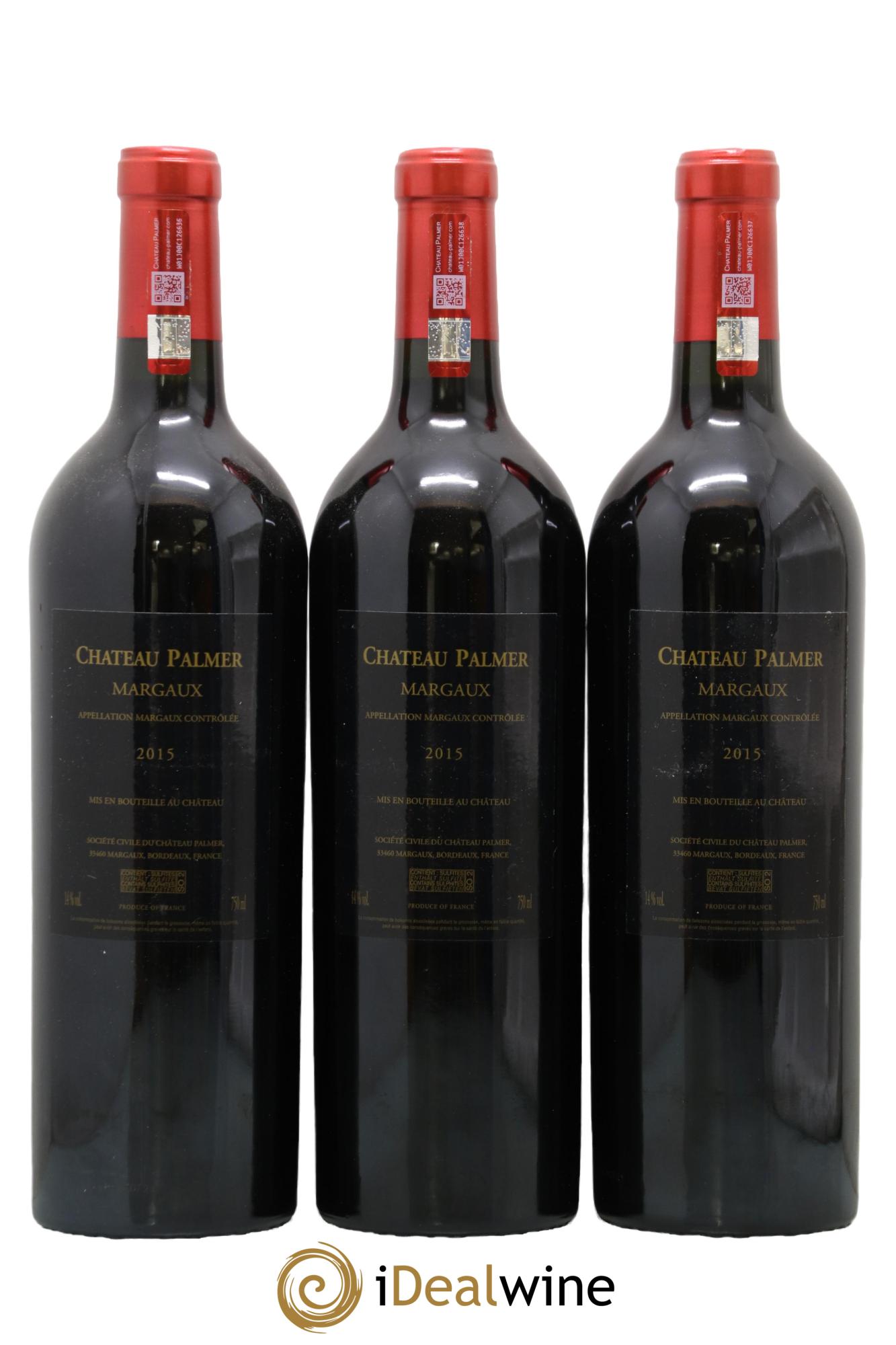 Château Palmer 3ème Grand Cru Classé 2015 - Lot of 3 bottles - 1