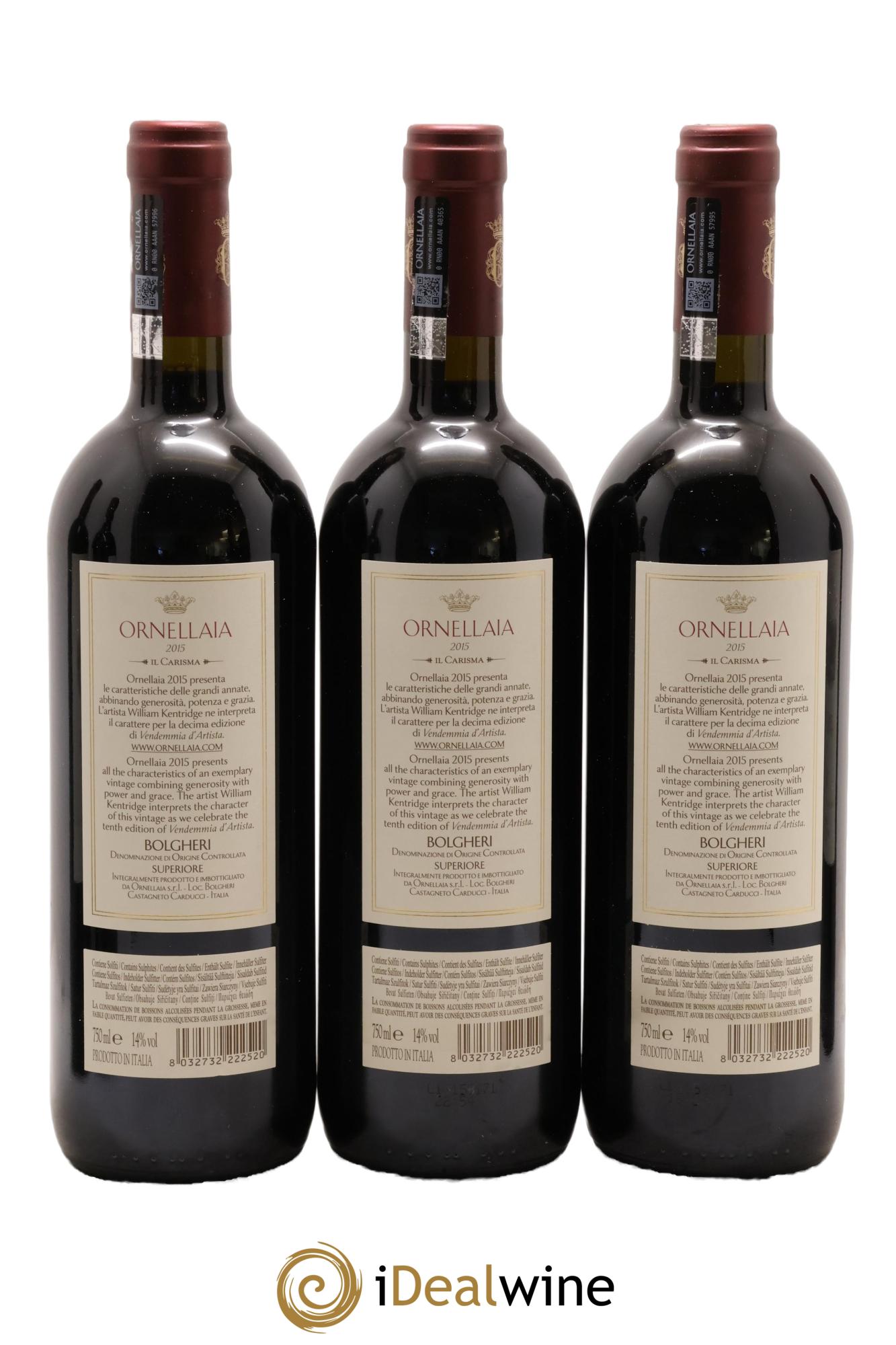 Bolgheri DOC Superiore Ornellaia Tenuta Dell'Ornellaia - Frescobaldi 2015 - Lotto di 6 bottiglie - 2
