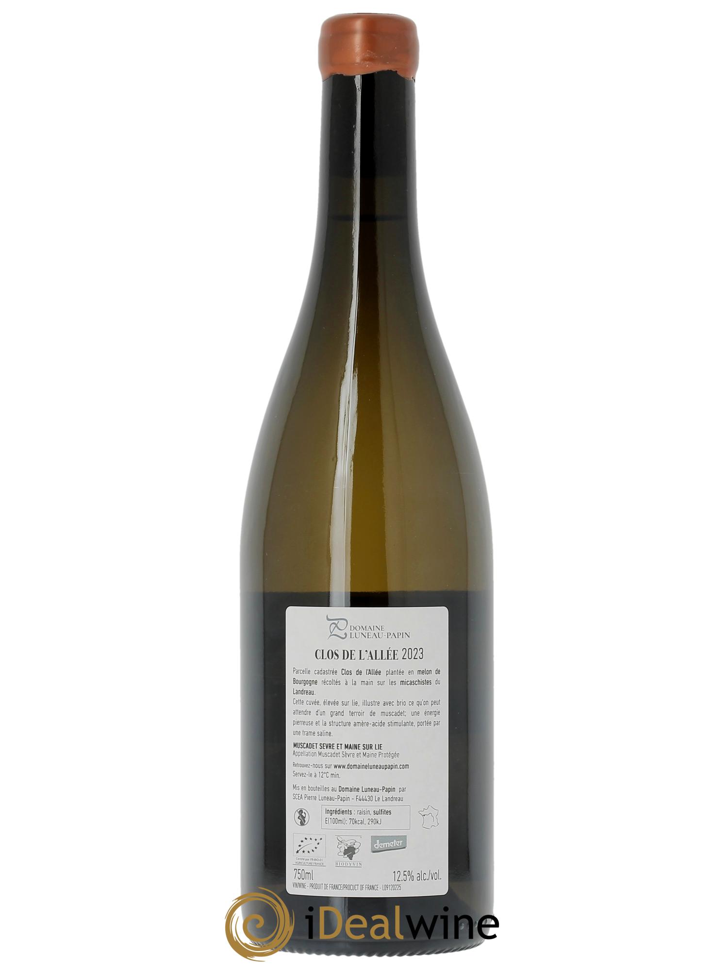 Muscadet-Sèvre-et-Maine sur lie Clos des Allées Luneau-Papin  2023 - Lot of 1 bottle - 1