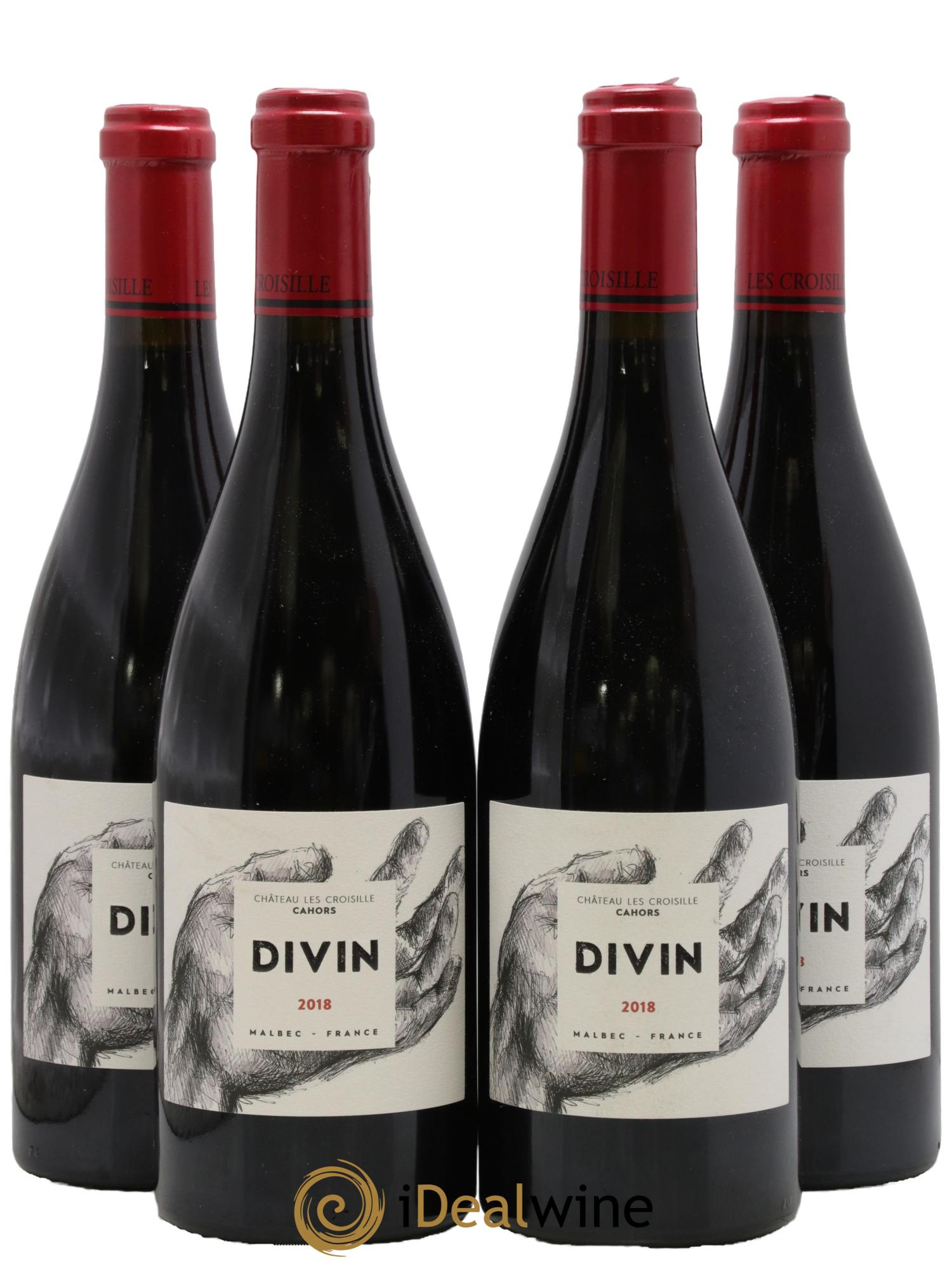 Cahors Divin Château Les Croisille 2018 - Lot of 4 bottles - 0