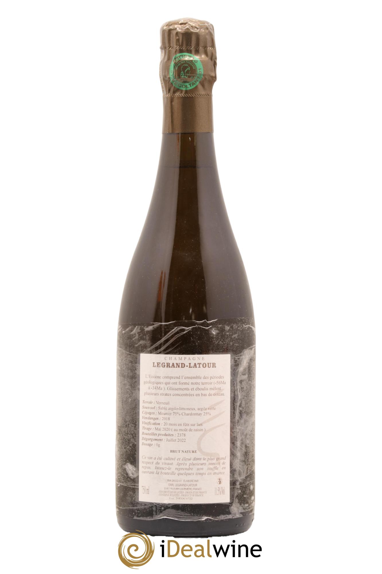 Champagne Eocene Domaine Legrand Latour 2018 - Lot de 1 bouteille - 1