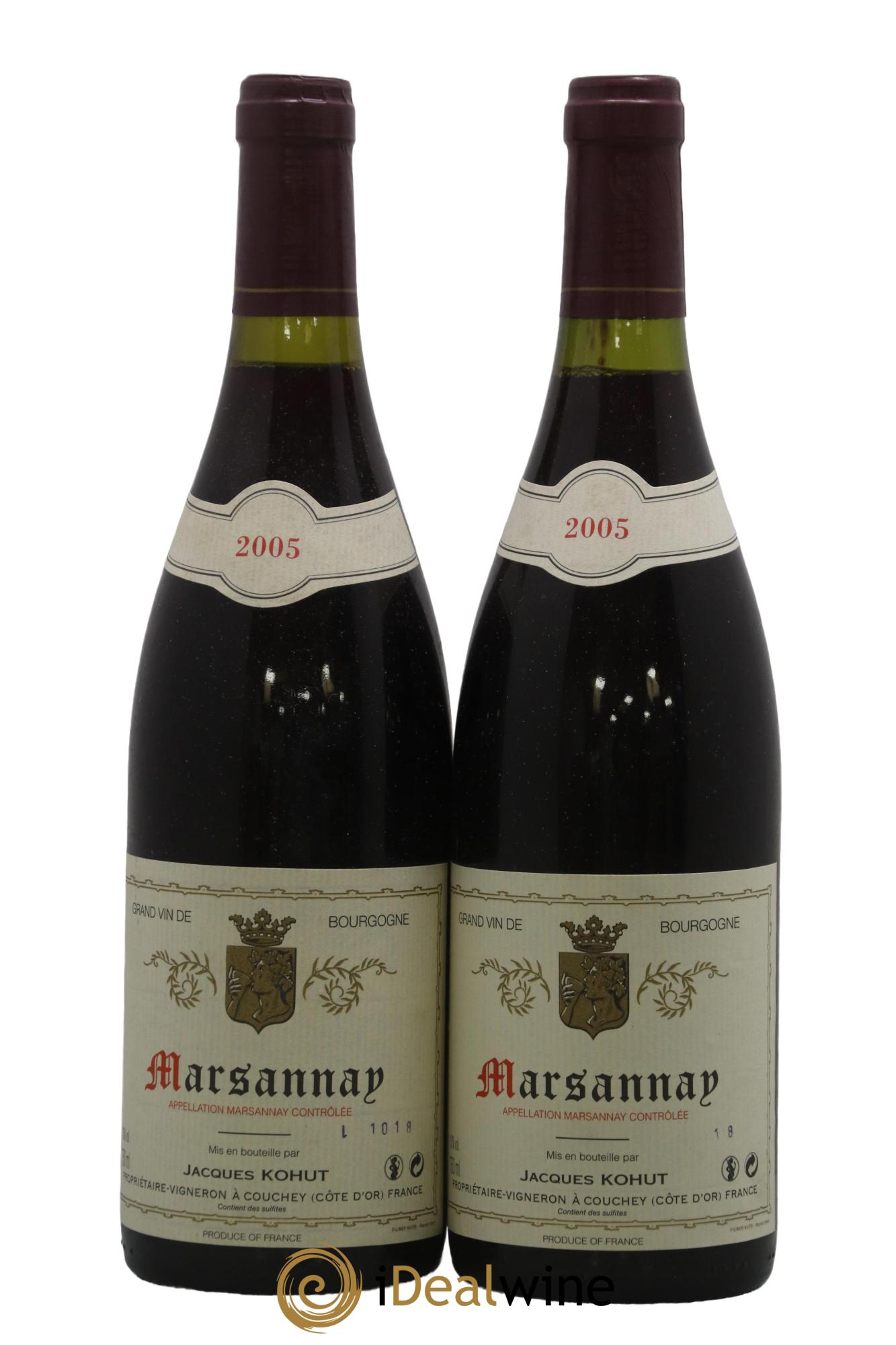 Marsannay Jacques Kohut 2005 - Lot de 2 bouteilles - 0