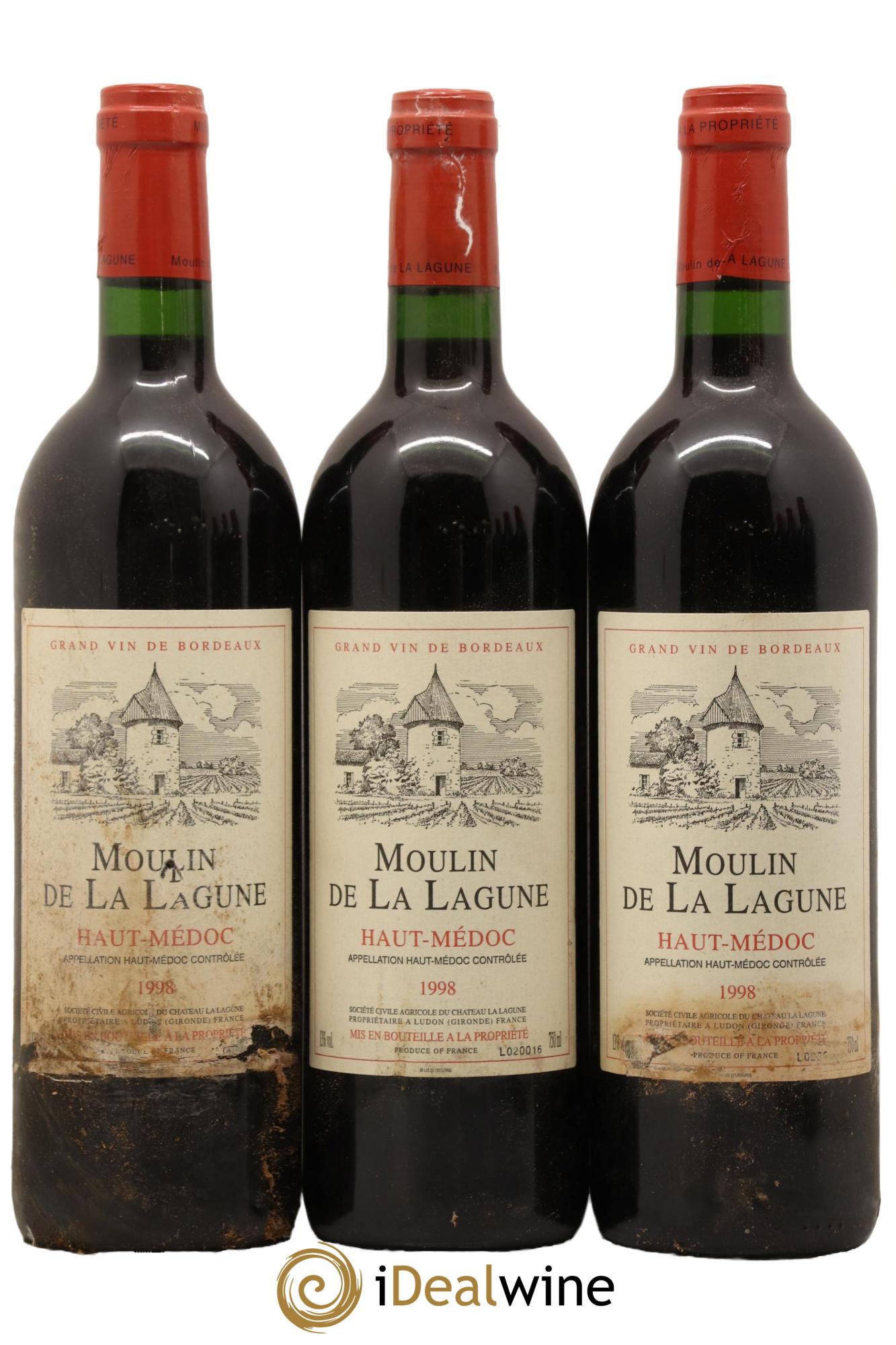 Moulin de La Lagune Second Vin 1998 - Lot de 3 bouteilles - 0