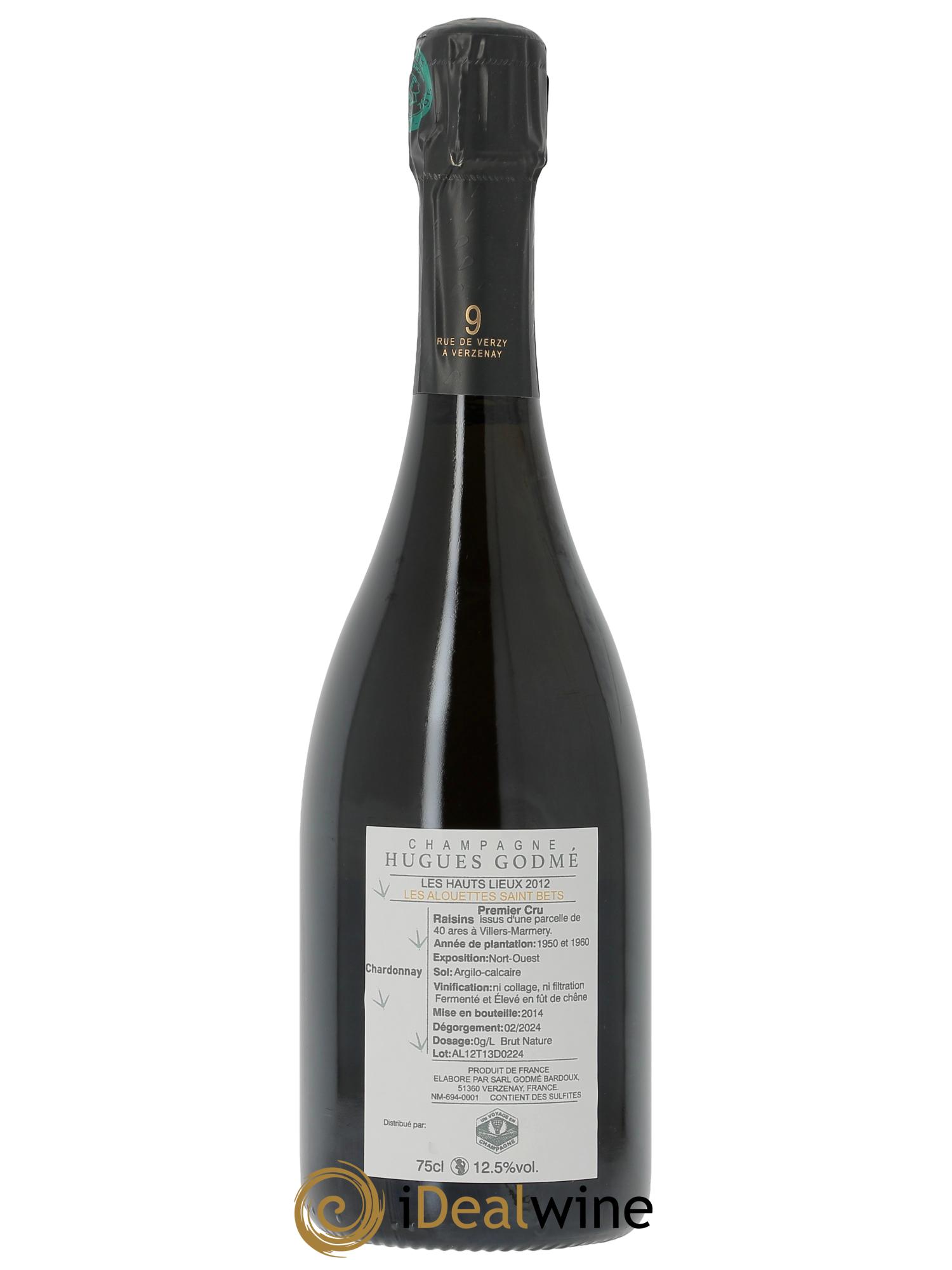Les Alouettes Saint Bets Hugues Godmé  2012 - Lot de 1 bouteille - 1