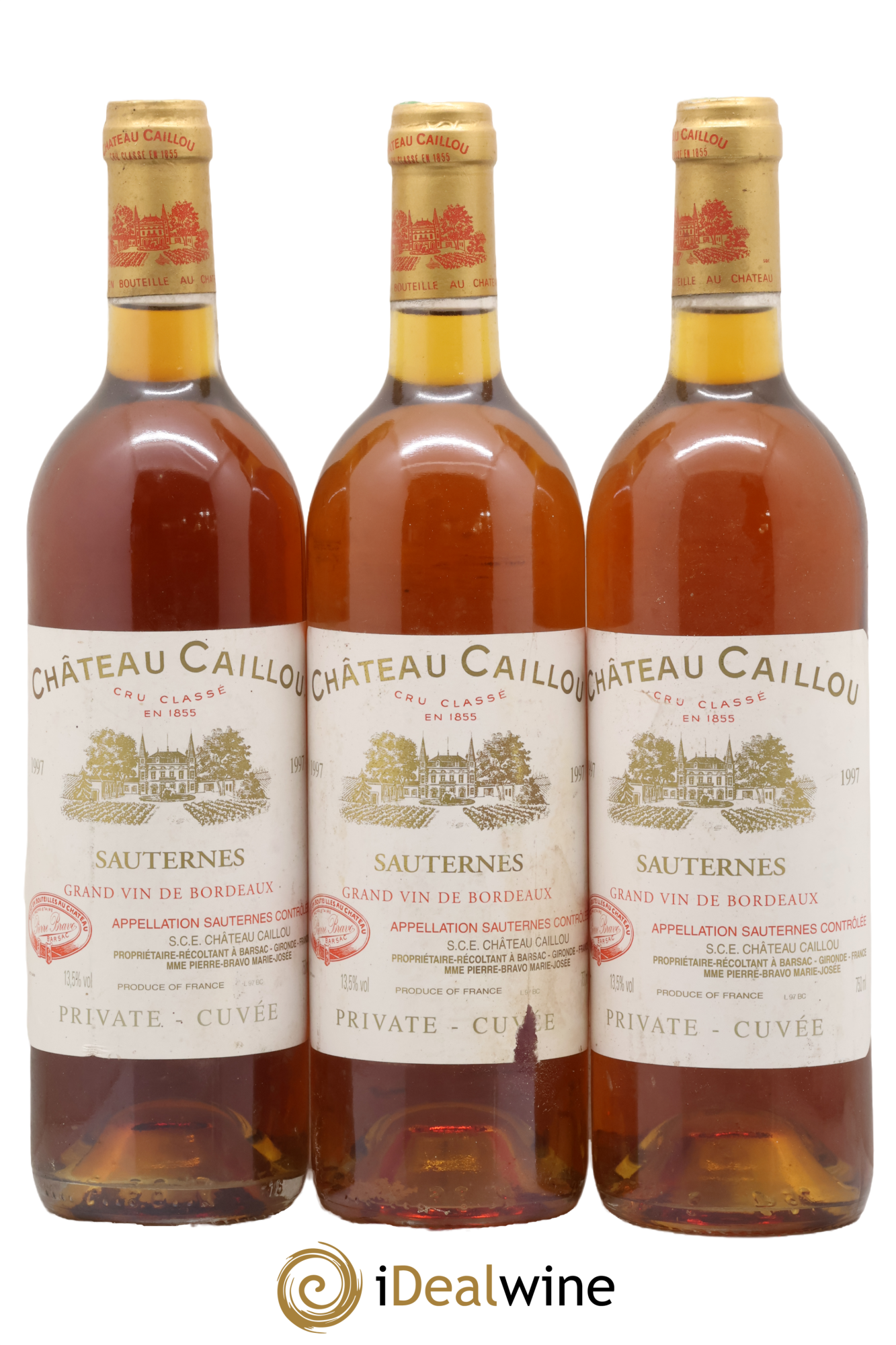 Château Caillou - Private Cuvée 1997 - Lot of 3 bottles - 0