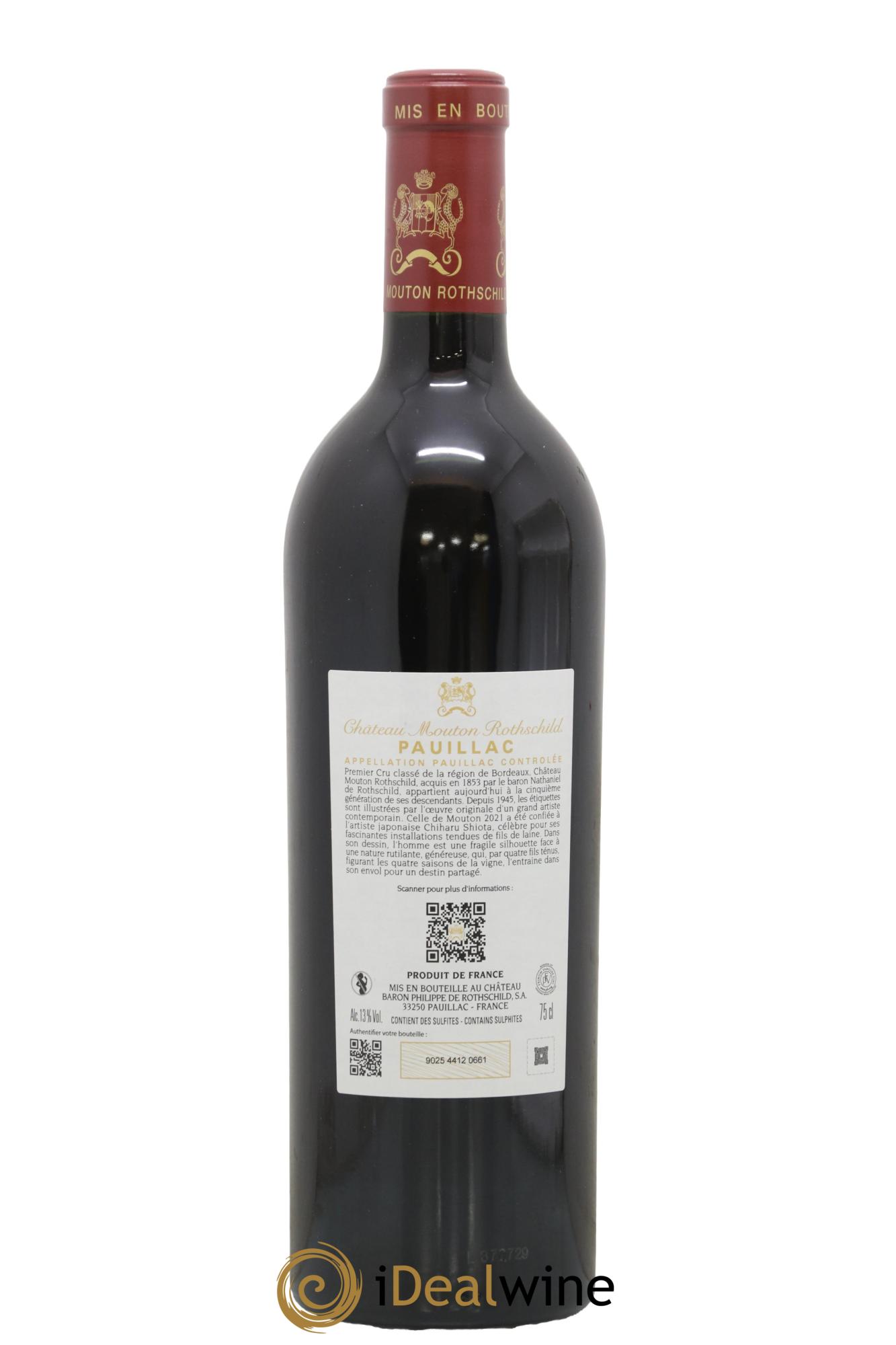 Château Mouton Rothschild 1er Grand Cru Classé 2021 - Lot de 1 bouteille - 1