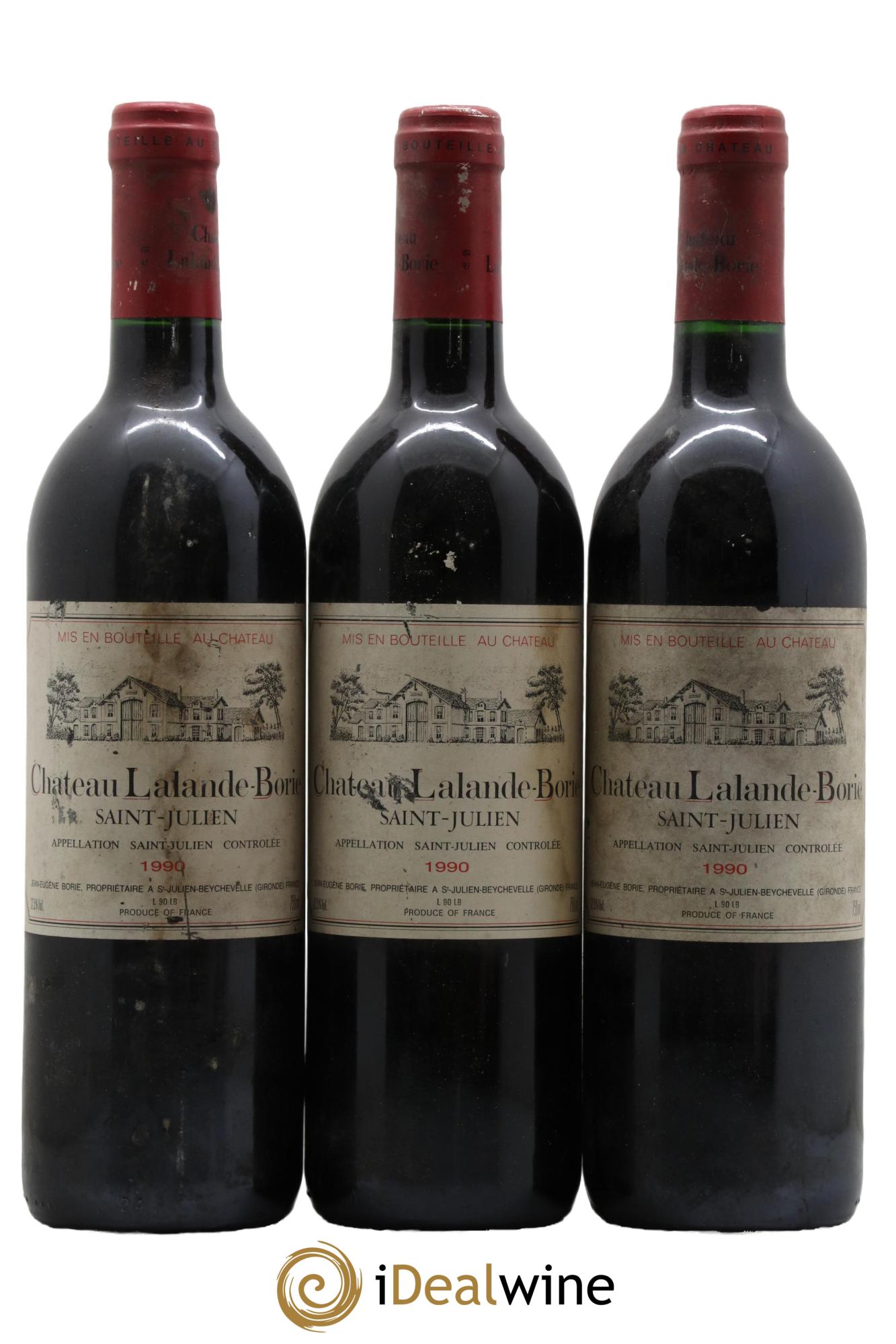 Château Lalande Borie 1990 - Lot de 3 bouteilles - 0