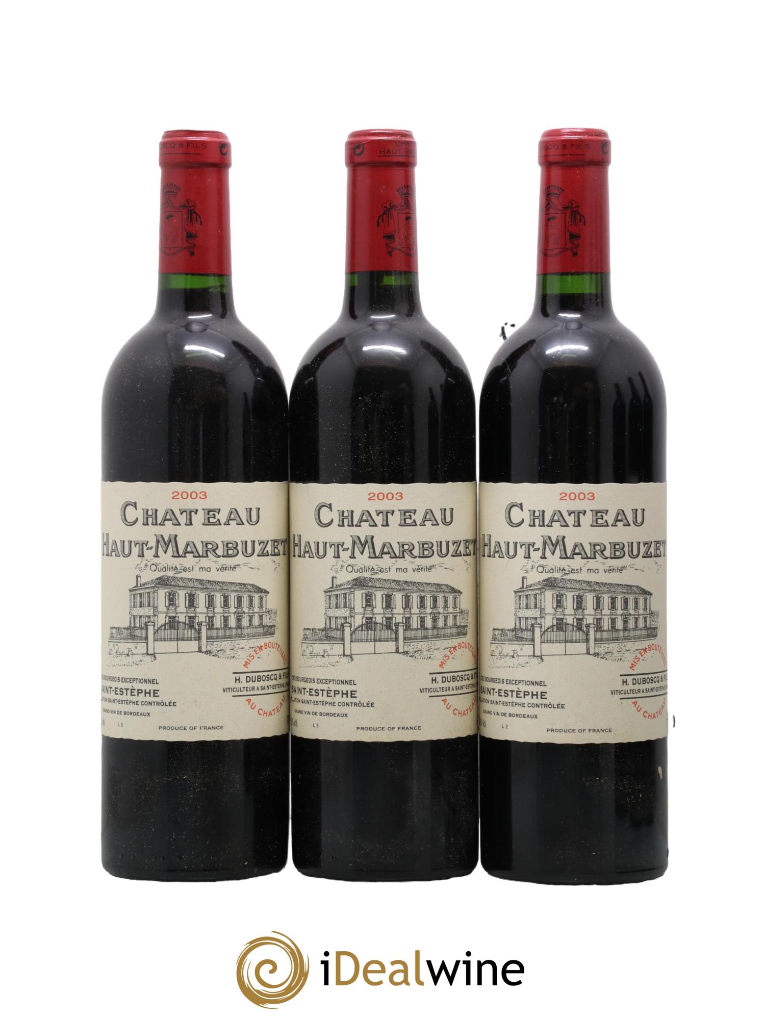 Château Haut Marbuzet 2003 - Lot de 6 bouteilles - 1