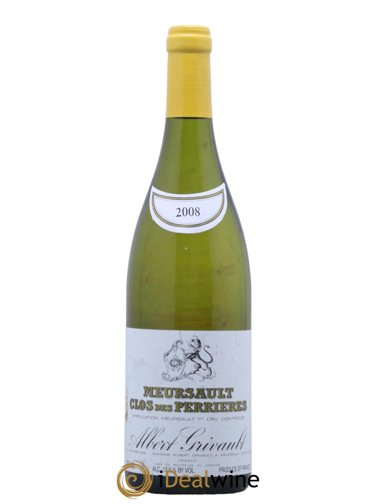 Meursault 1er Cru Clos des Perrières Monopole Albert Grivault 2008 - Lot de 1 bouteille - 0