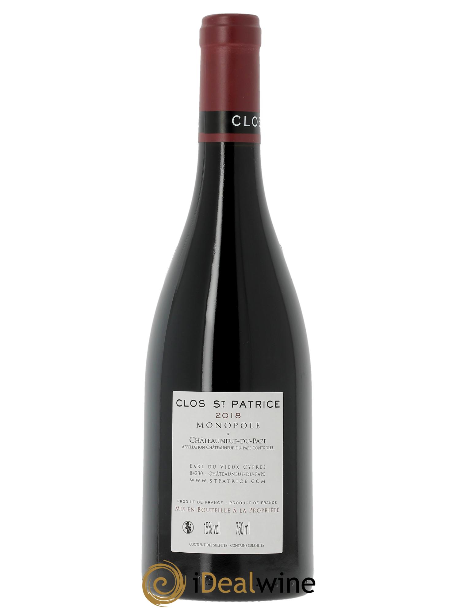 Châteauneuf-du-Pape Clos Saint-Patrice  2018 - Lot de 1 bouteille - 1