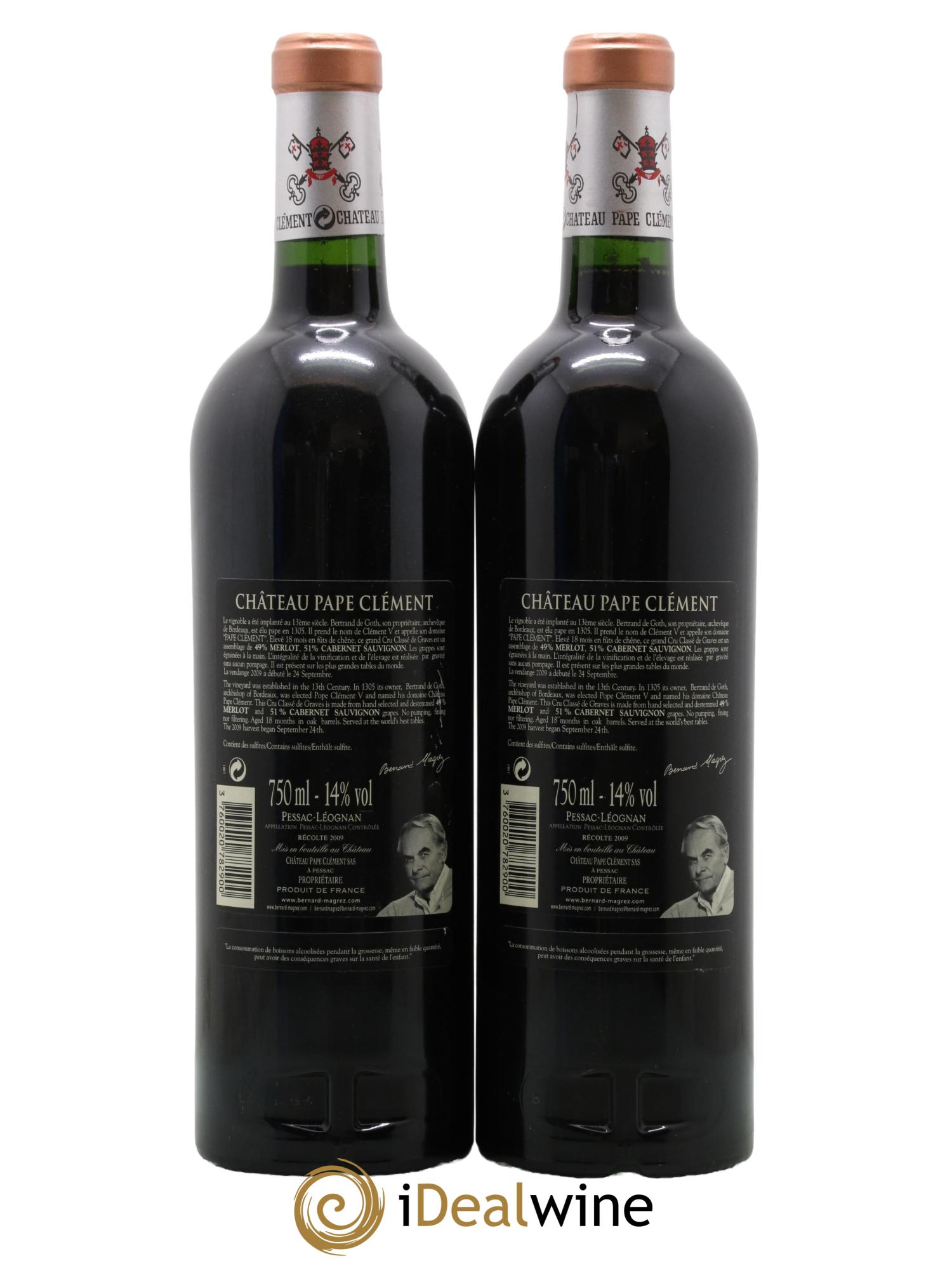 Château Pape Clément Cru Classé de Graves 2009 - Lot de 2 bouteilles - 1