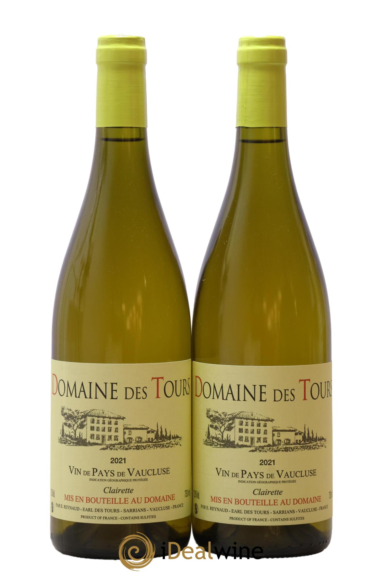 Vaucluse (Vin de Pays de Vaucluse) Domaine des Tours Clairette Emmanuel Reynaud 2021 - Lot de 2 bouteilles - 0