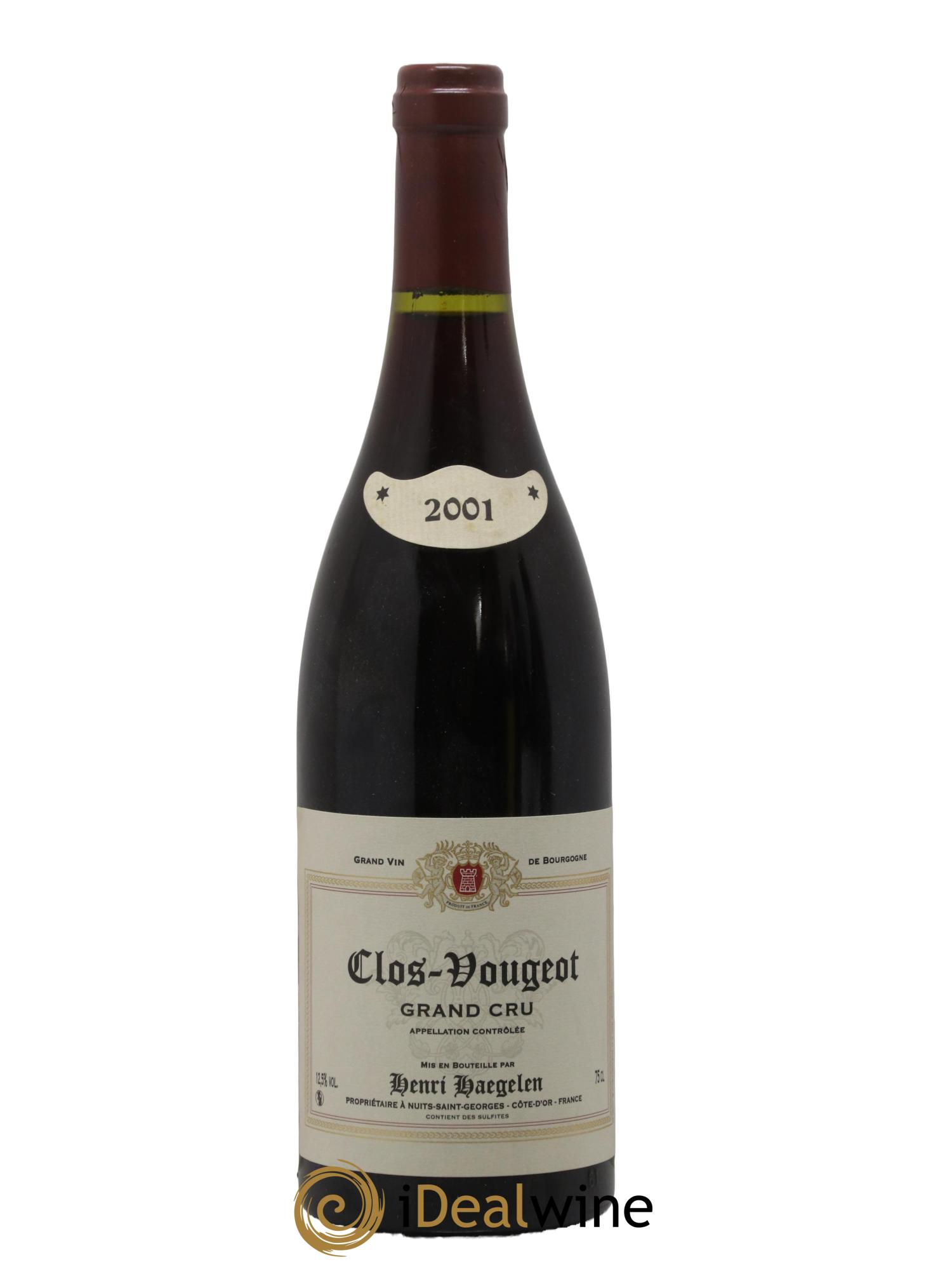Clos de Vougeot Grand Cru Henri Haegelen 2001 - Lot de 1 bouteille - 0