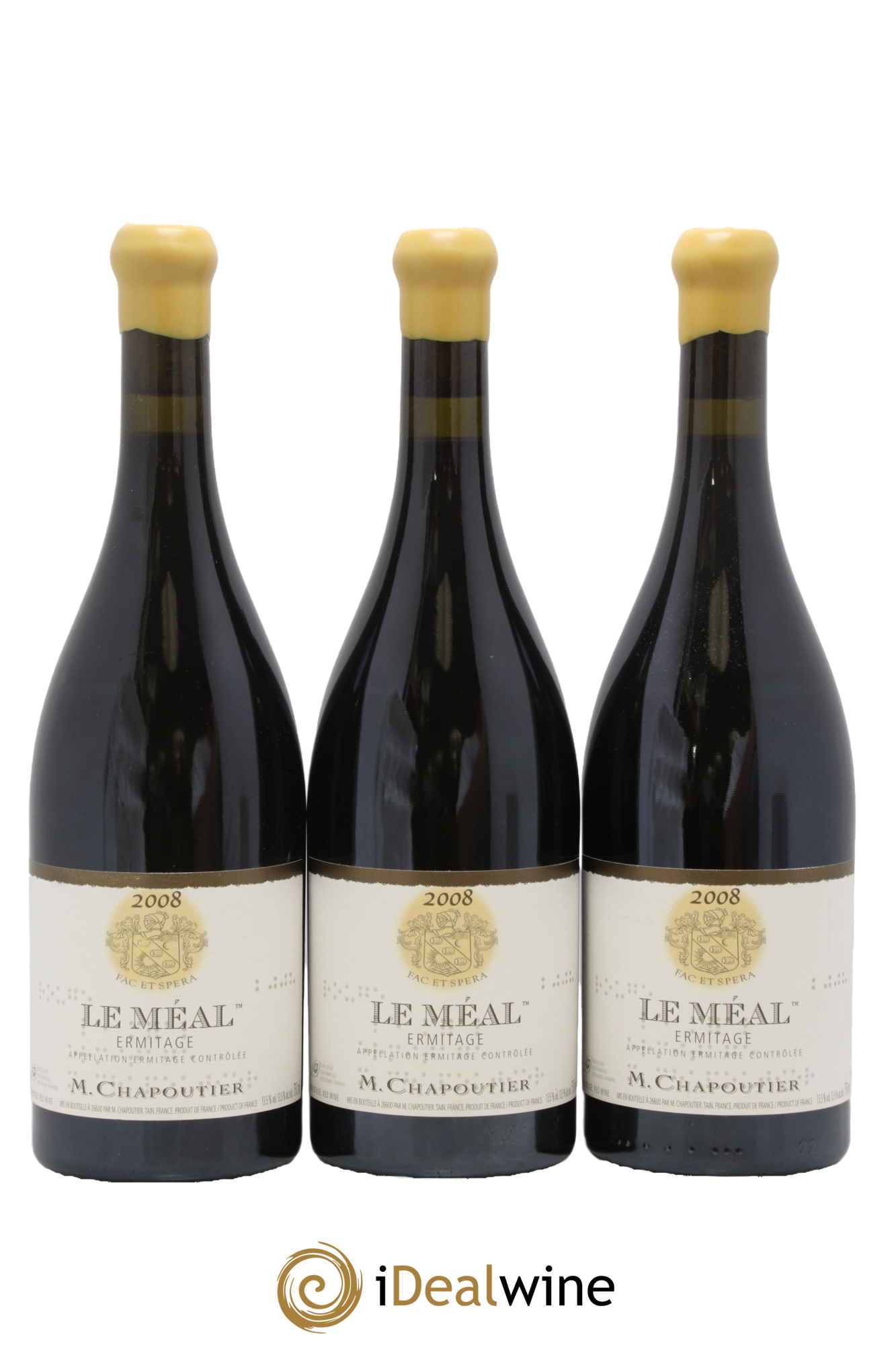 Hermitage Ermitage Le Méal Chapoutier 2008 - Lot de 3 bouteilles - 0
