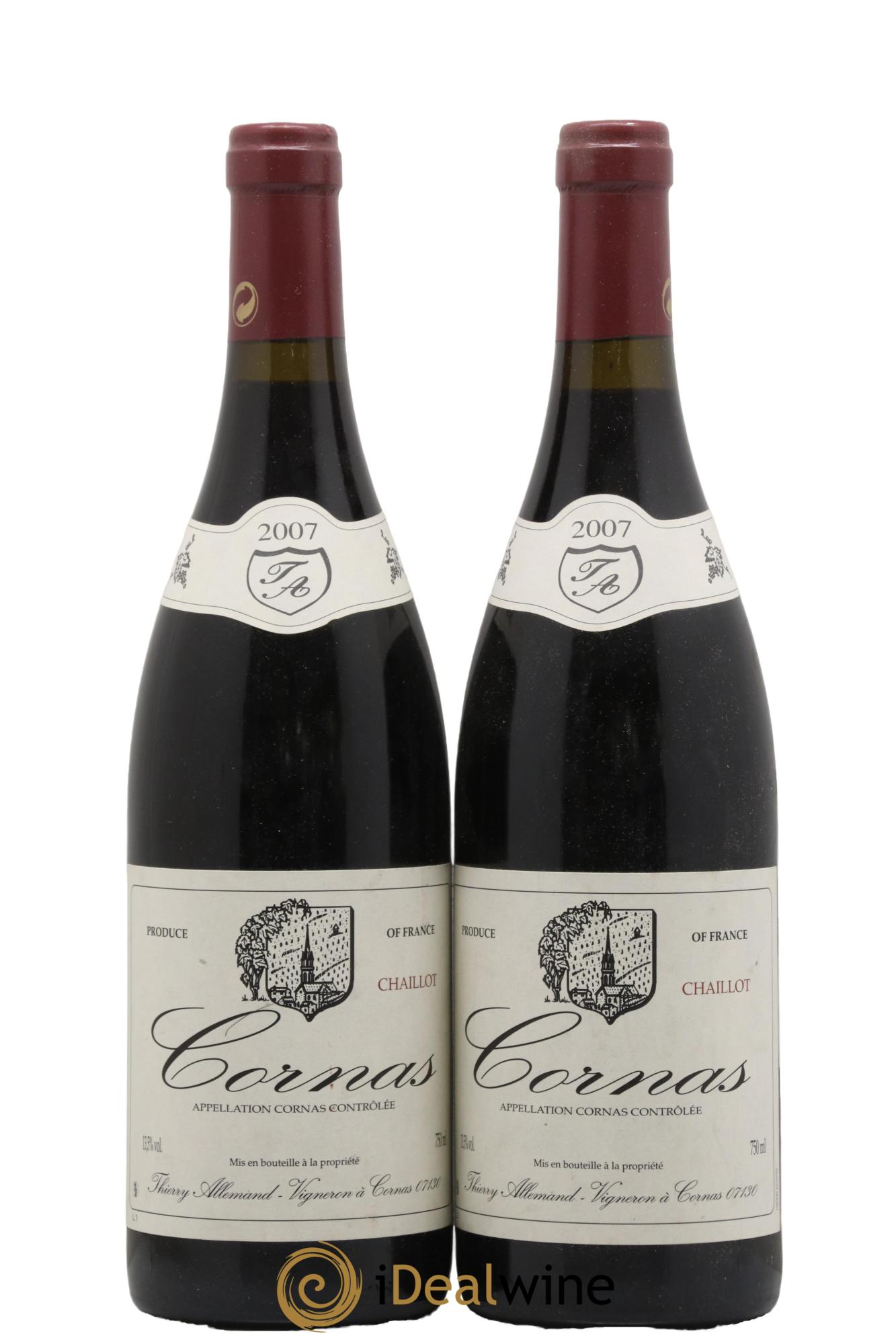 Cornas Chaillot Thierry Allemand 2007 - Lotto di 2 bottiglie - 0