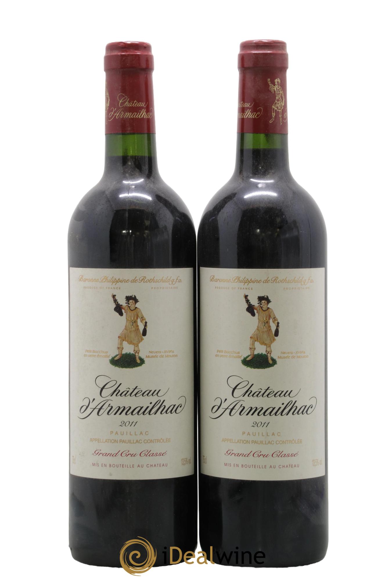 Château d' Armailhac - Mouton Baron(ne) Philippe 5ème Grand Cru Classé 2011 - Posten von 2 Flaschen - 0