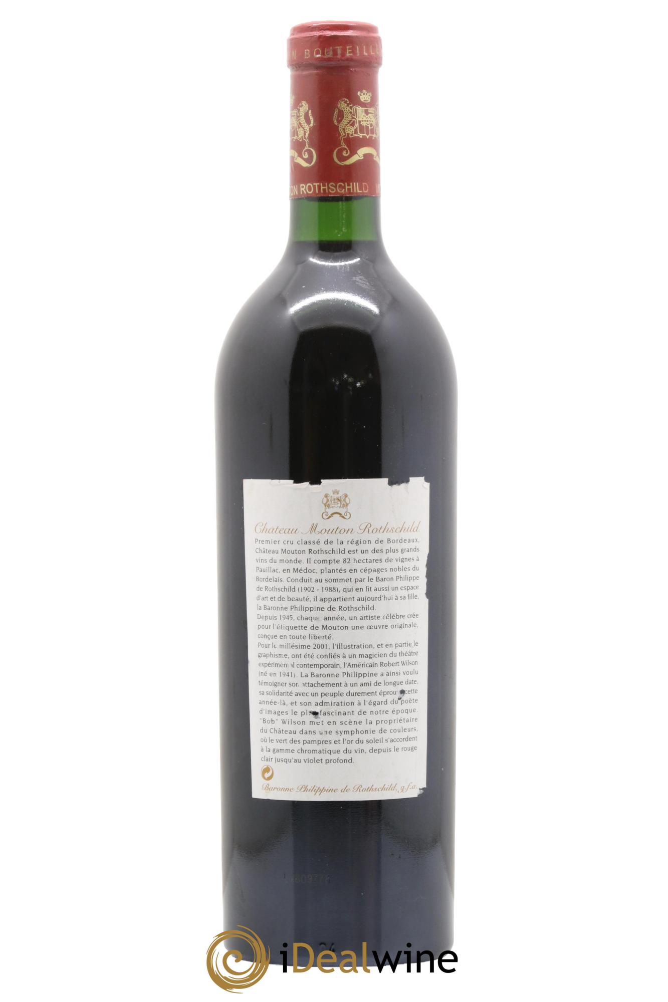 Château Mouton Rothschild 1er Grand Cru Classé 2001 - Lot de 1 bouteille - 1