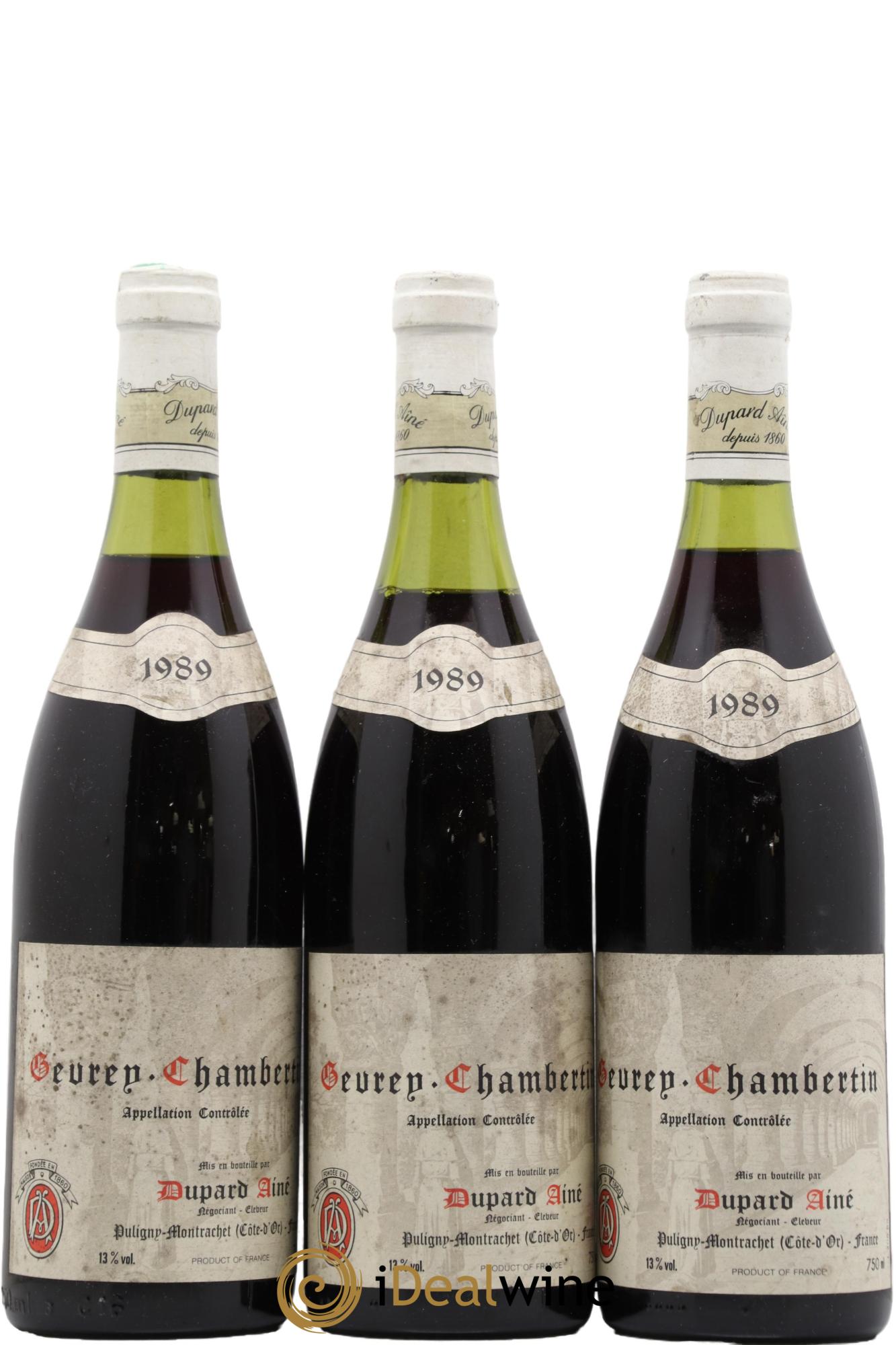 Gevrey-Chambertin Dupard Ainé 1989 - Lot de 3 bouteilles - 0