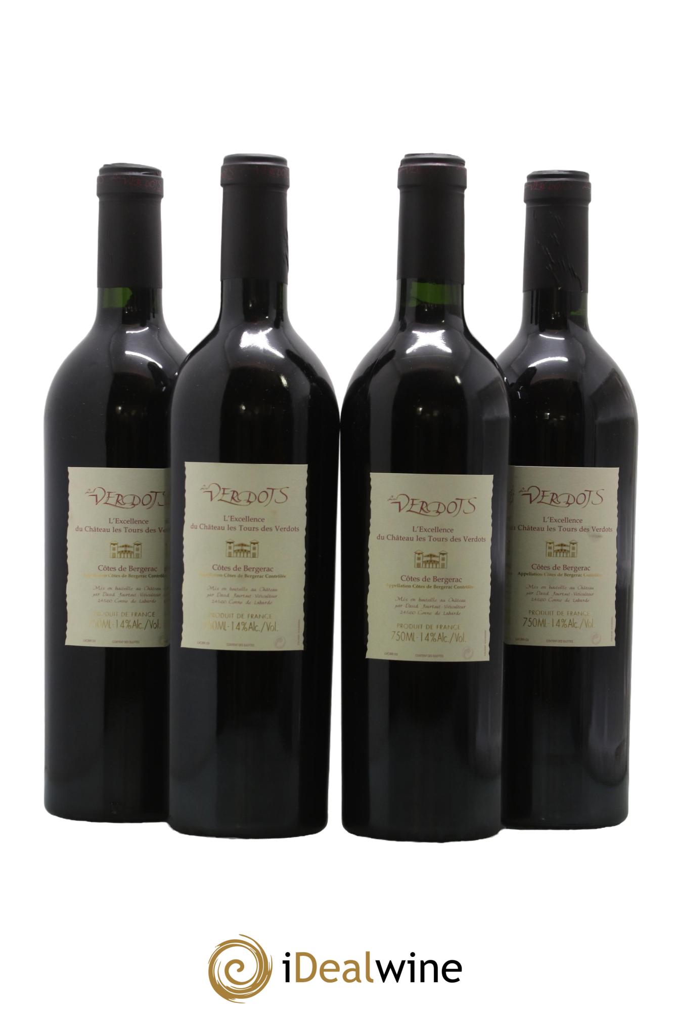 Côtes de Bergerac Les Verdots L'Excellence David Fourtout 2003 - Posten von 4 Flaschen - 1