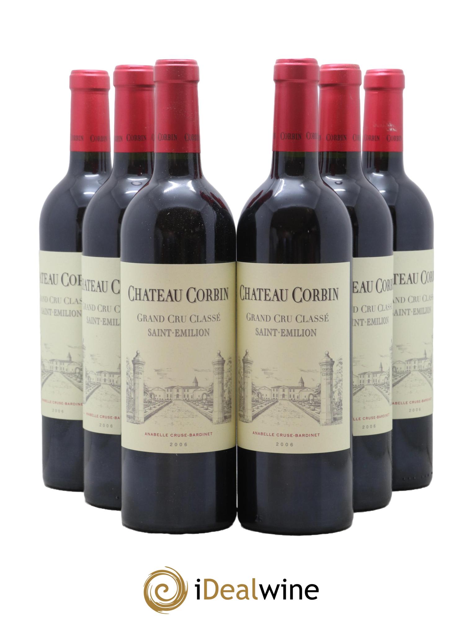 Château Corbin Grand Cru Classé 2006 - Posten von 6 Flaschen - 0