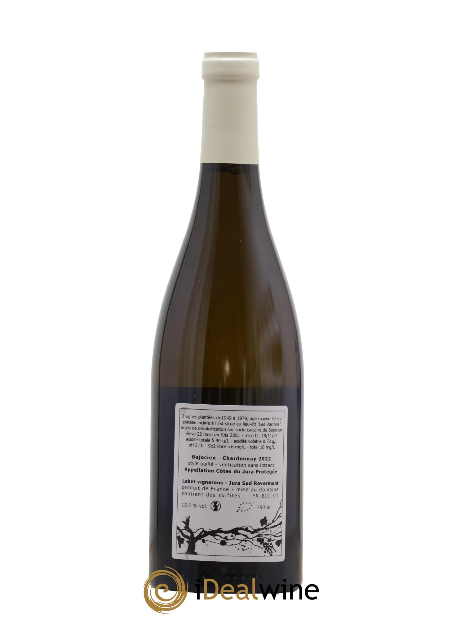 Côtes du Jura Chardonnay Bajocien Romain - Julien - Charline Labet 2022 - Lot de 1 bouteille - 1