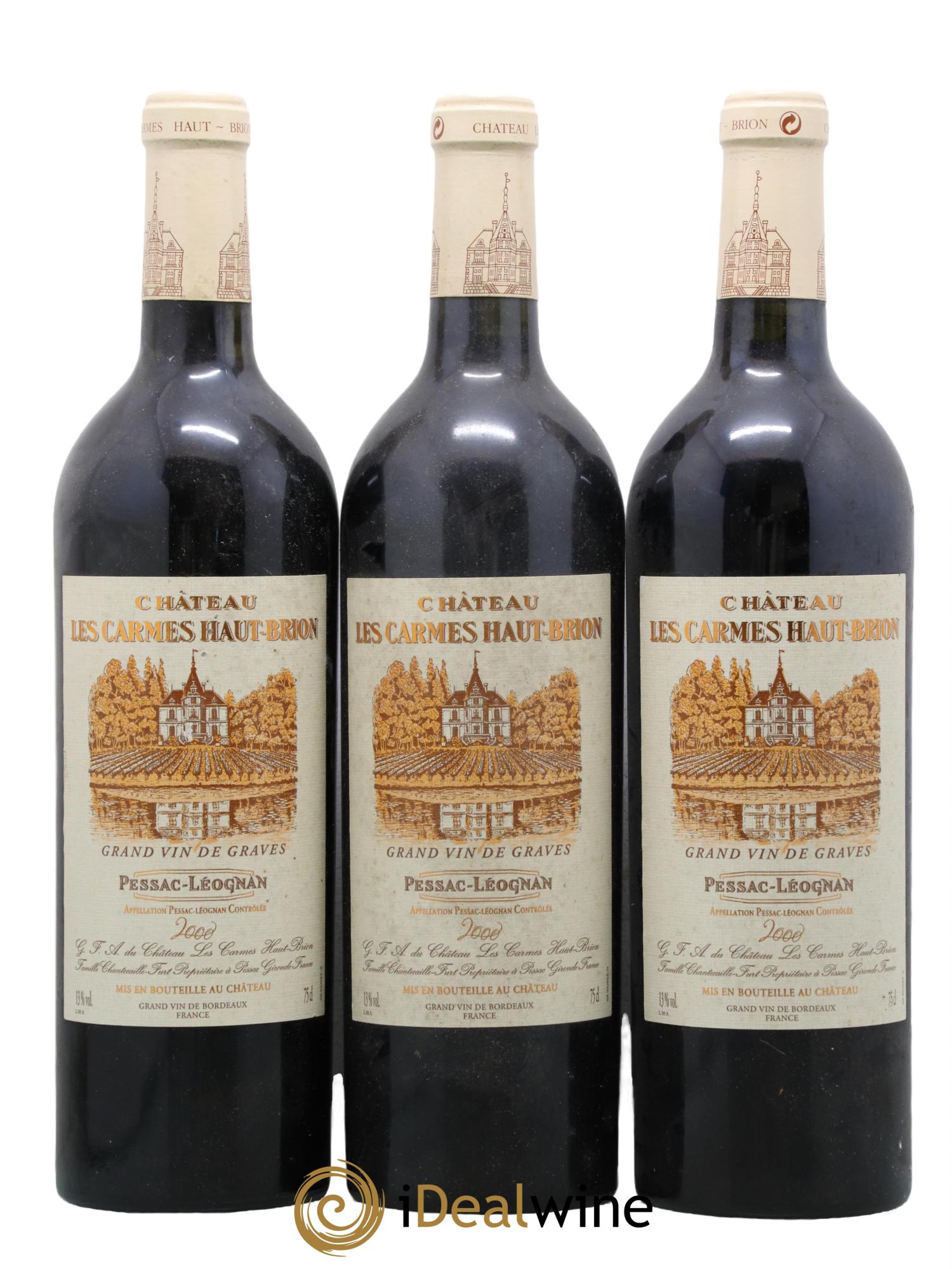 Château Les Carmes Haut-Brion 2000 - Lot de 3 bouteilles - 0