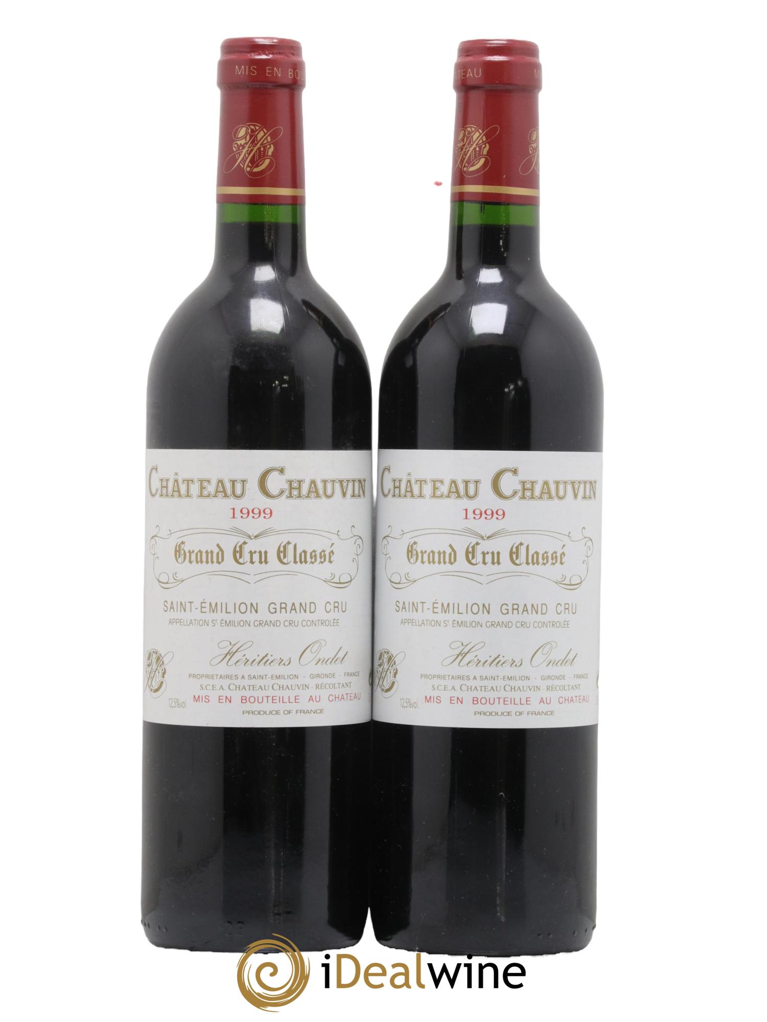 Château Chauvin Grand Cru Classé 1999 - Lot de 2 bouteilles - 0