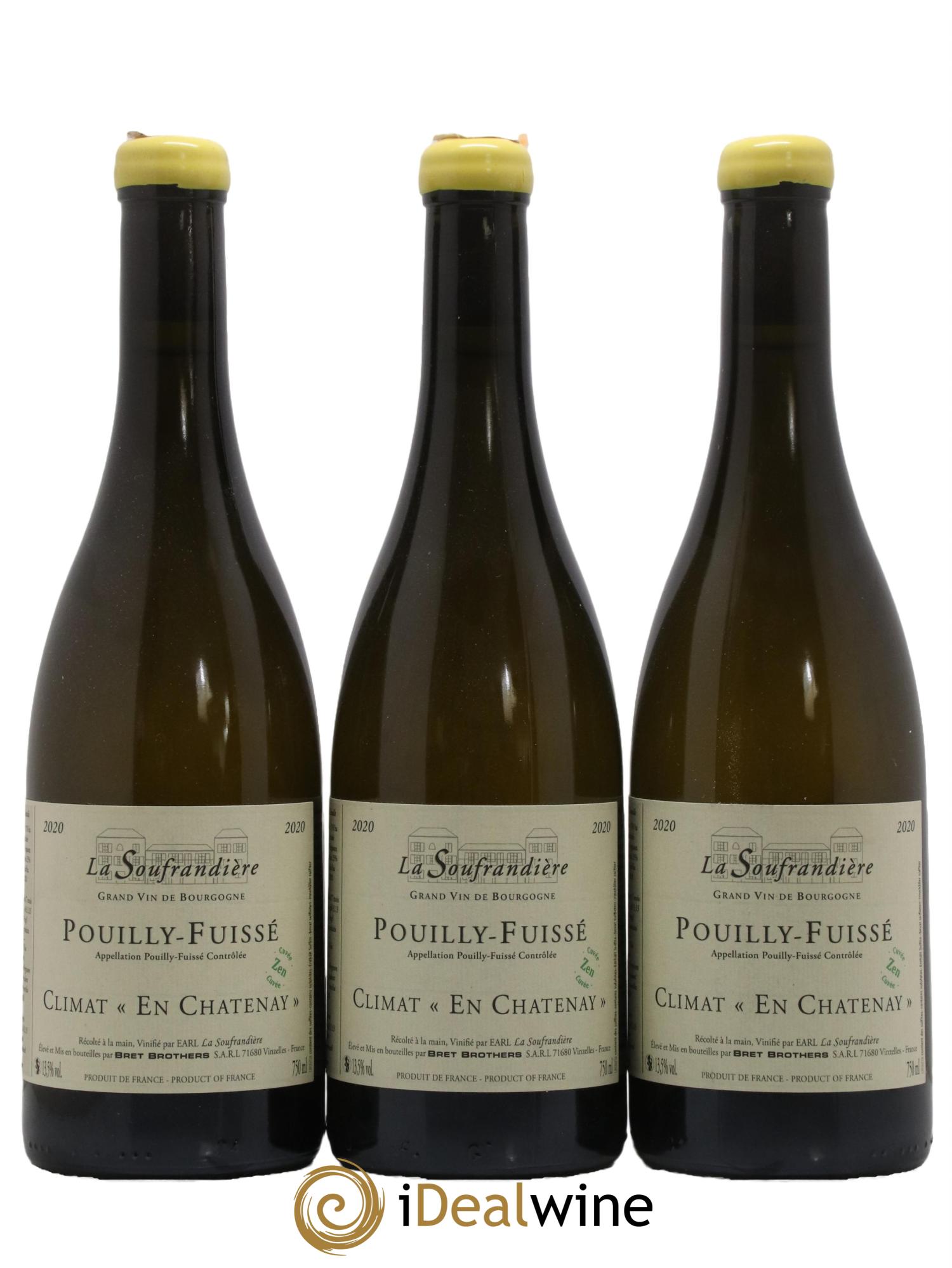 Pouilly-Fuissé En Chatenay Cuvée zen Bret Brothers 2020 - Lot de 3 bouteilles - 0