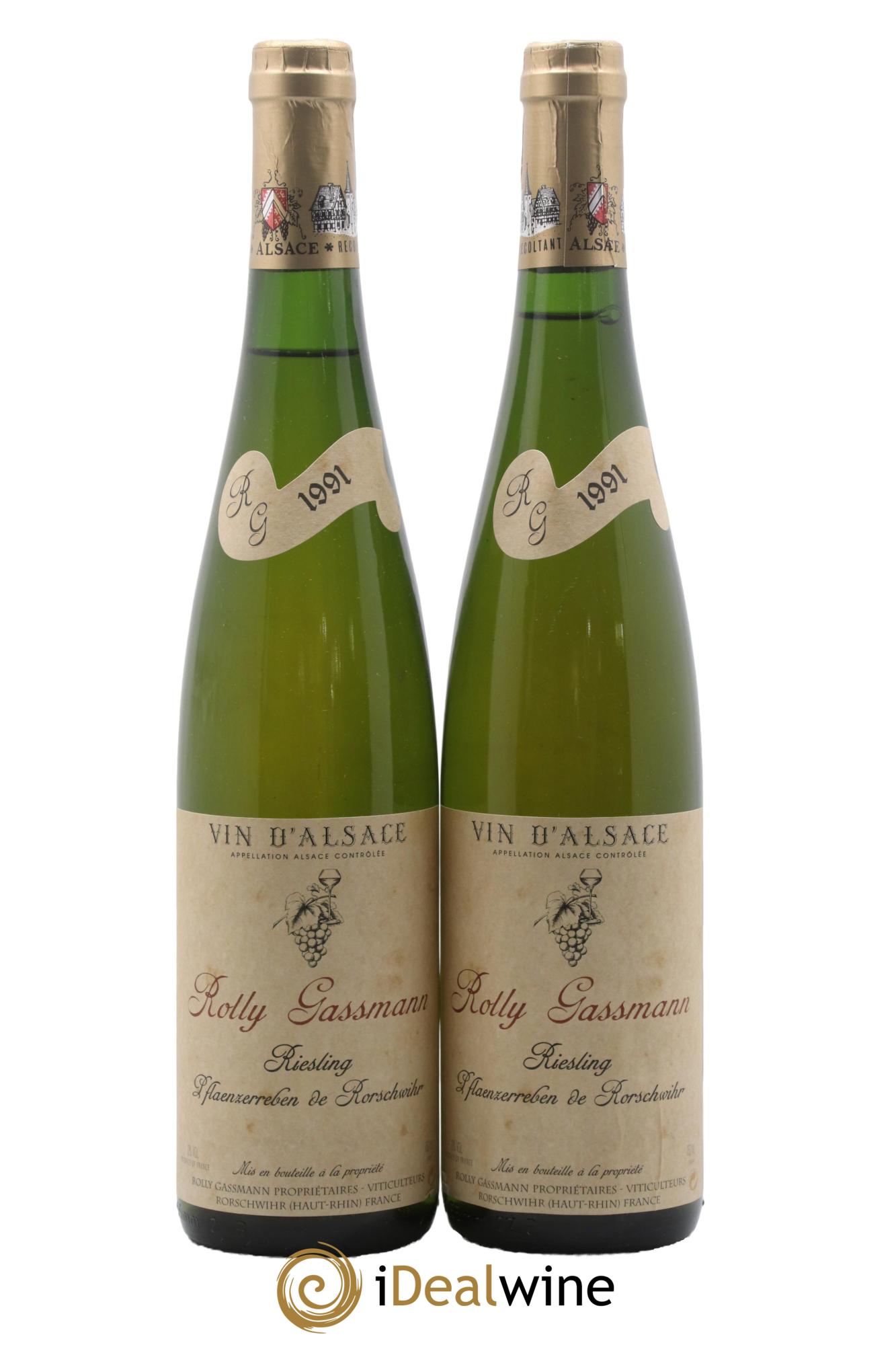 Alsace Riesling Plaenzerreben de Rorschwihr Rolly-Gassmann 1991 - Lotto di 2 bottiglie - 0
