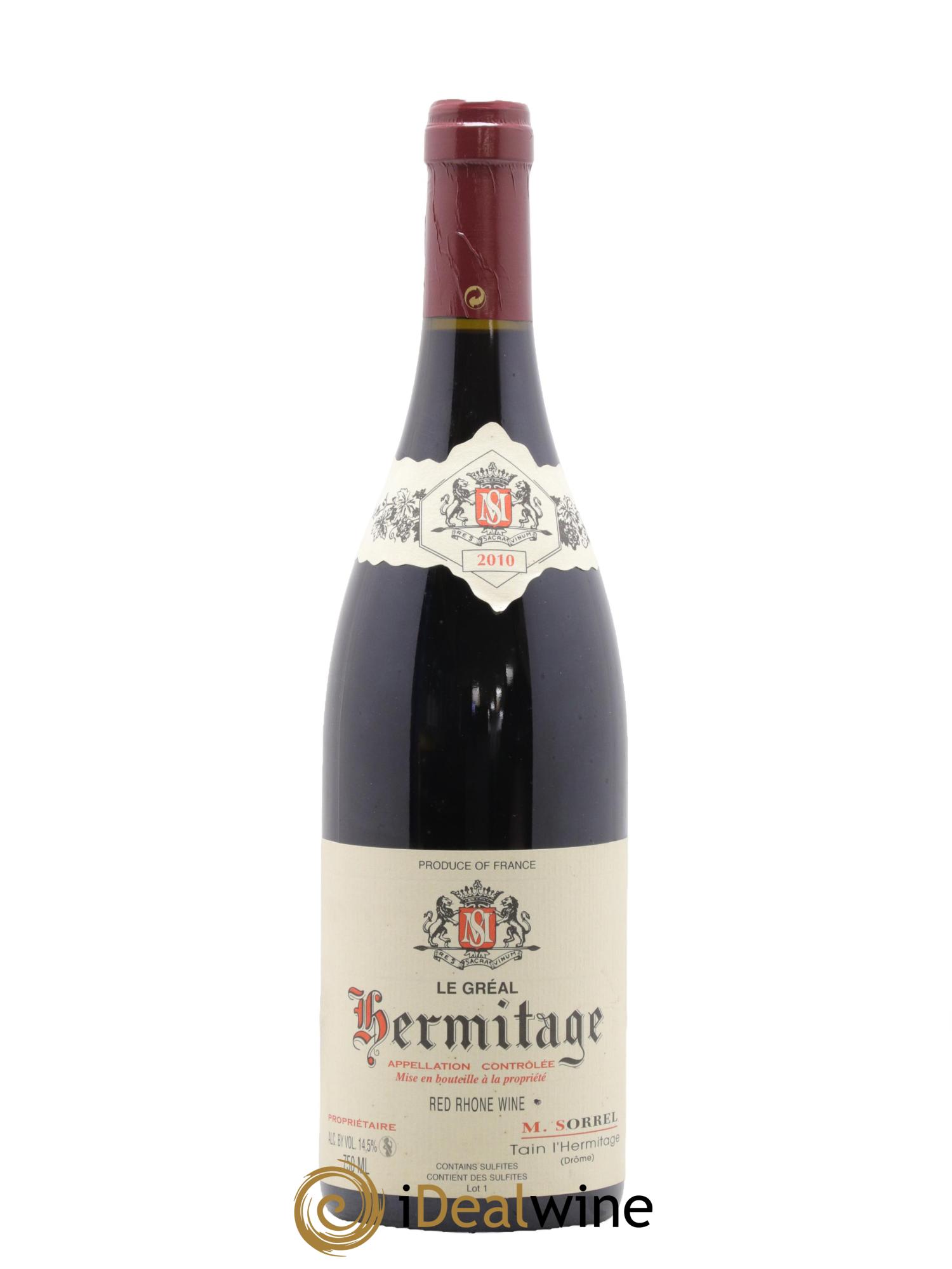 Hermitage Le Gréal Marc Sorrel 2010 - Lot de 1 bouteille - 0