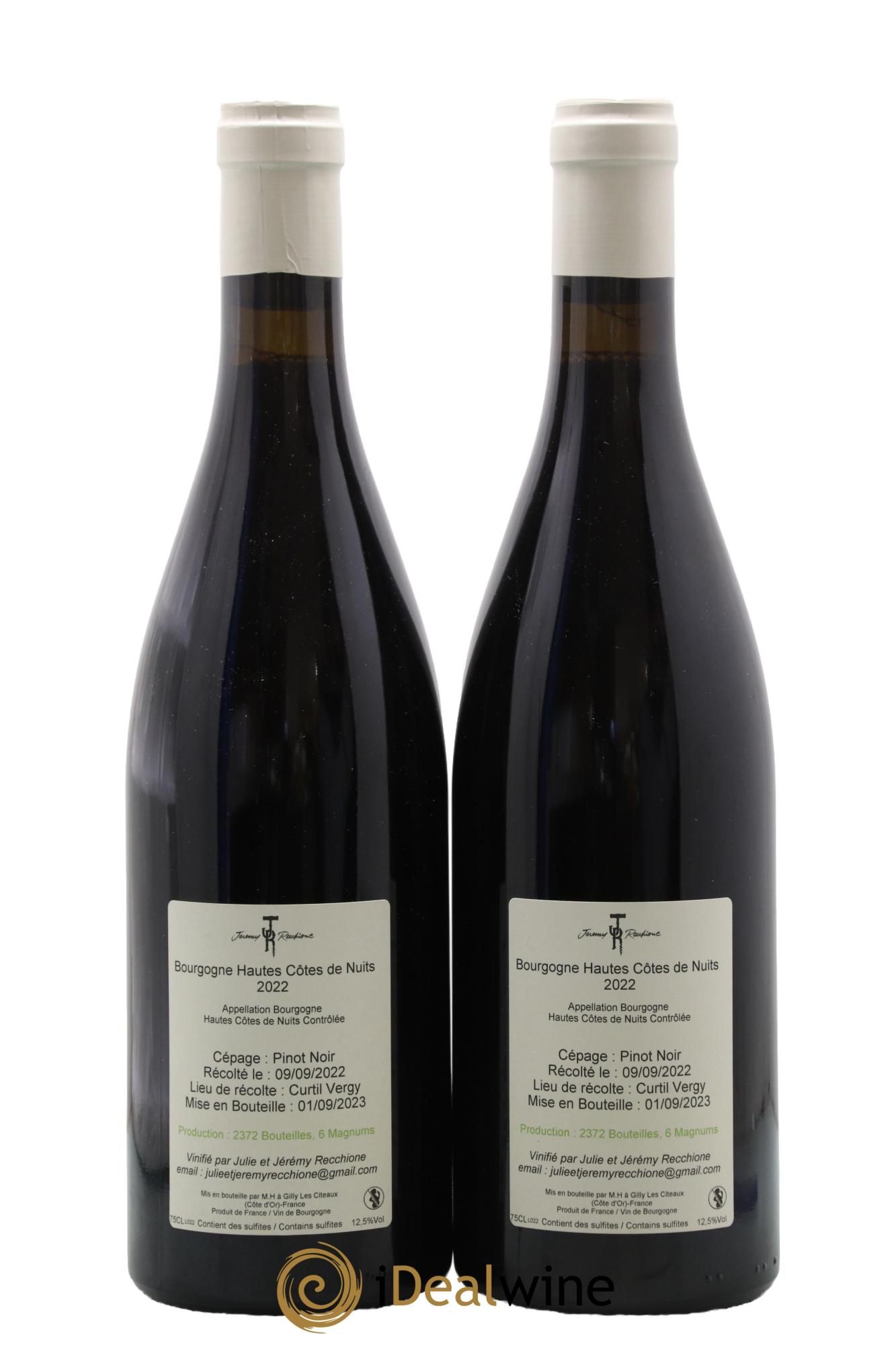 Hautes-Côtes de Nuits Domaine Jérémy Recchione 2022 - Lot de 2 bouteilles - 1