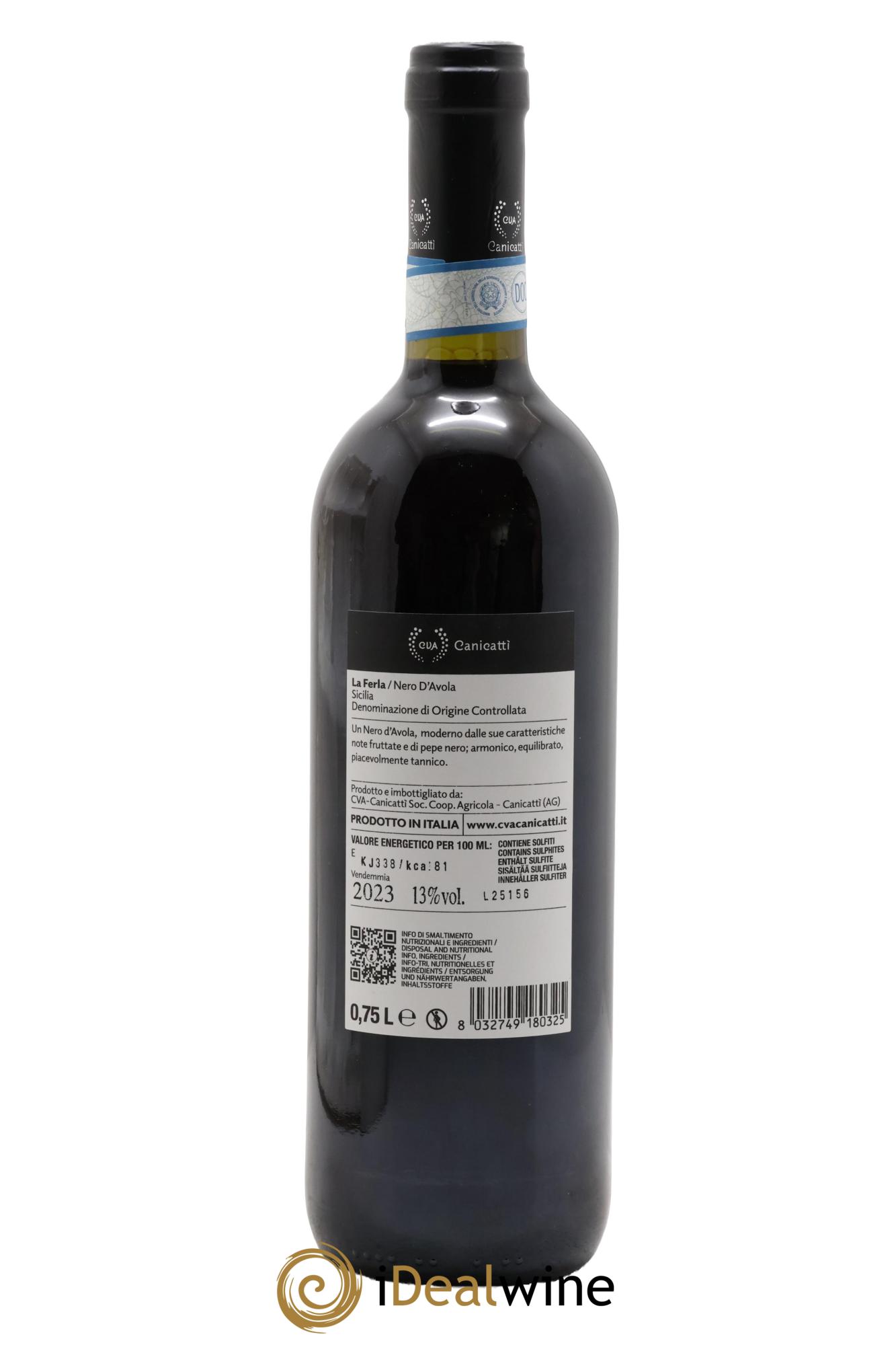 Italie Cantina di Canicatti La Ferla Sicilia Nero d'Avola 2023 - Lot of 1 bottle - 1