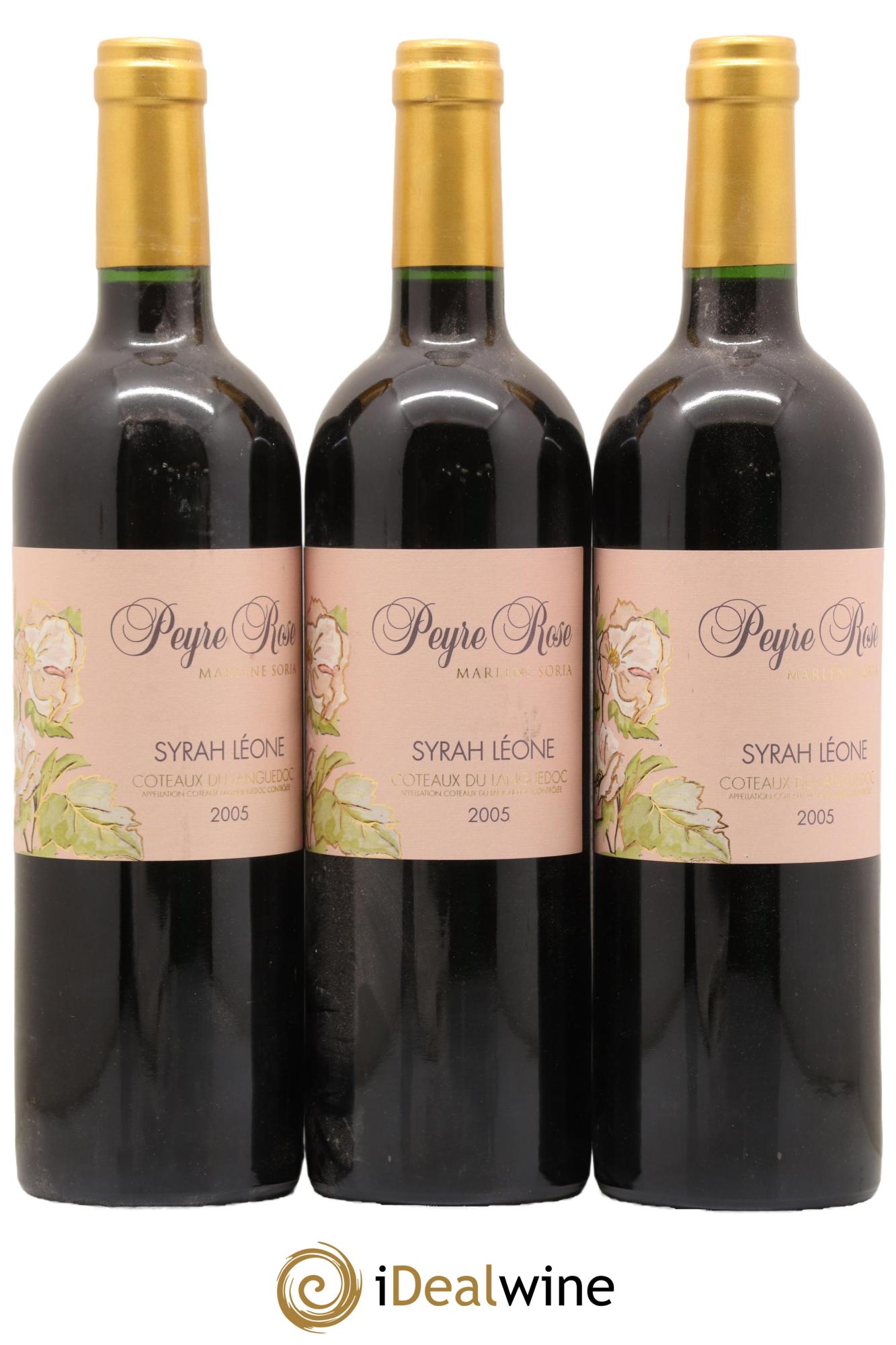 Coteaux du Languedoc Domaine Peyre Rose Belle Léone (anciennement Syrah Léone) Marlène Soria 2005 - Lot de 3 bouteilles - 0