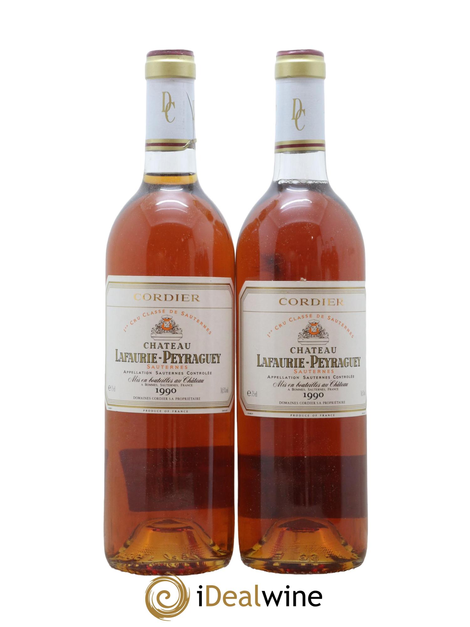Château Lafaurie-Peyraguey 1er Grand Cru Classé 1990 - Lotto di 2 bottiglie - 0