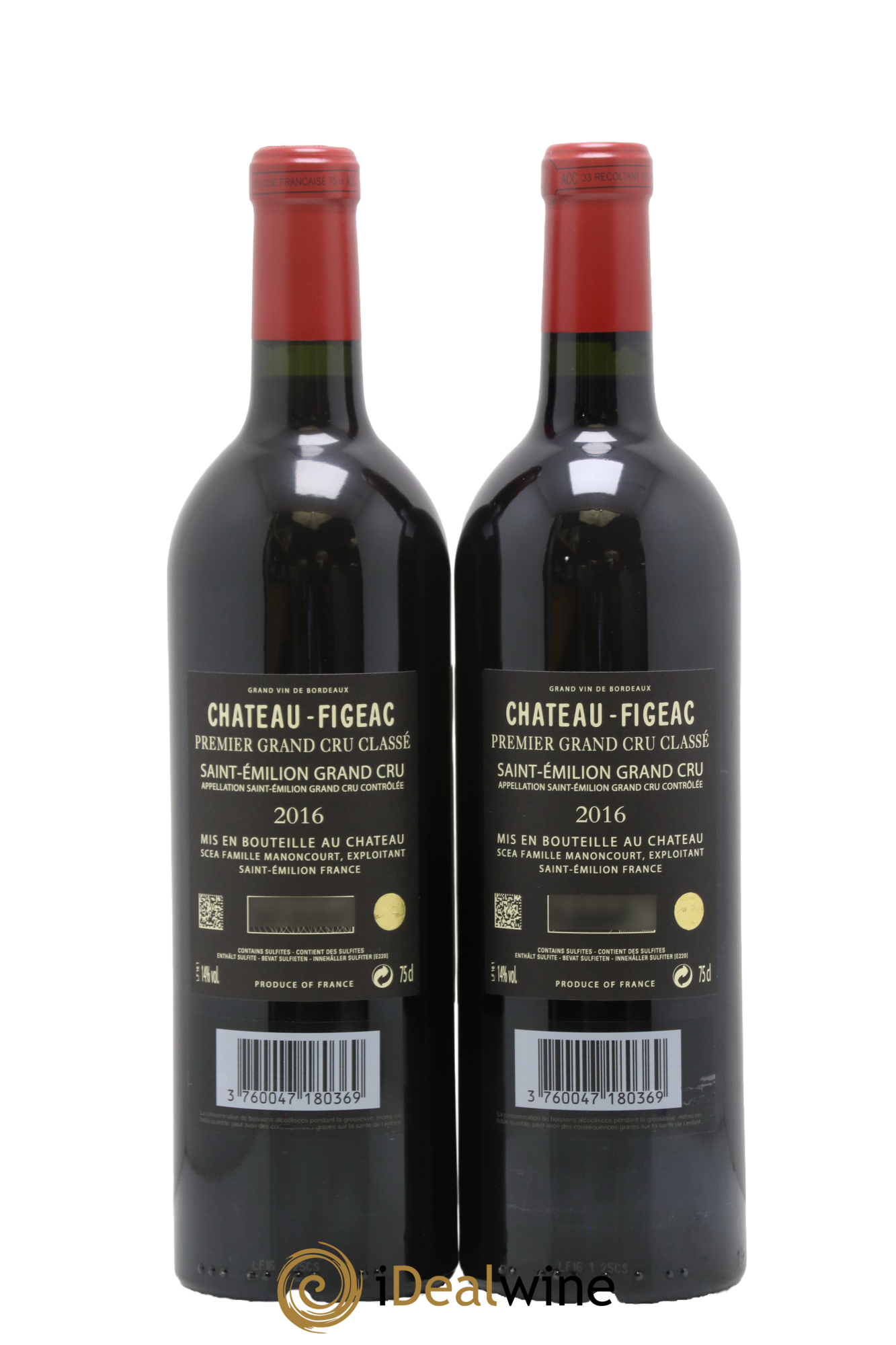 Château Figeac 1er Grand Cru Classé A 2016 - Lot of 2 bottles - 1