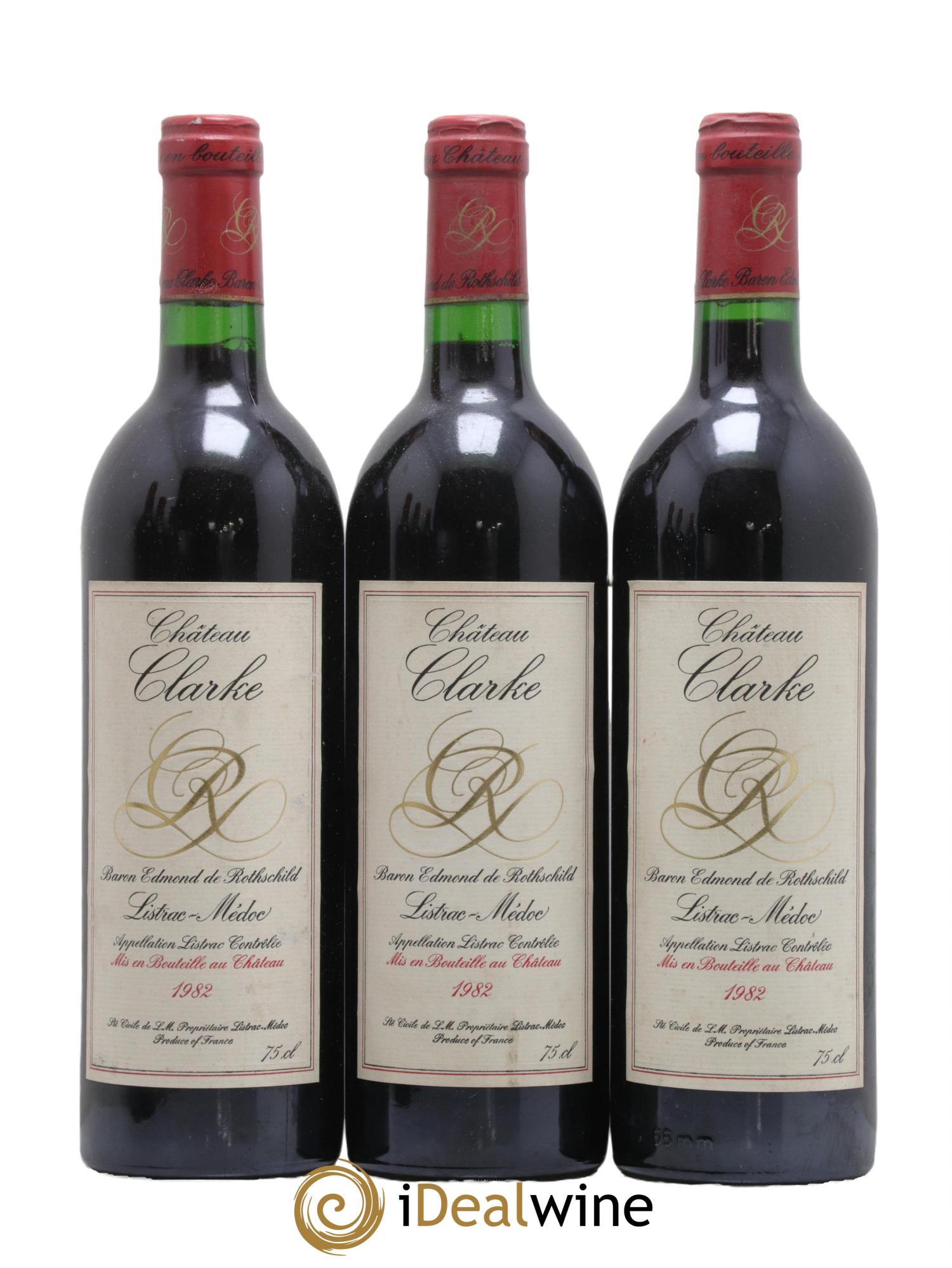 Château Clarke 1982 - Lot de 3 bouteilles - 0