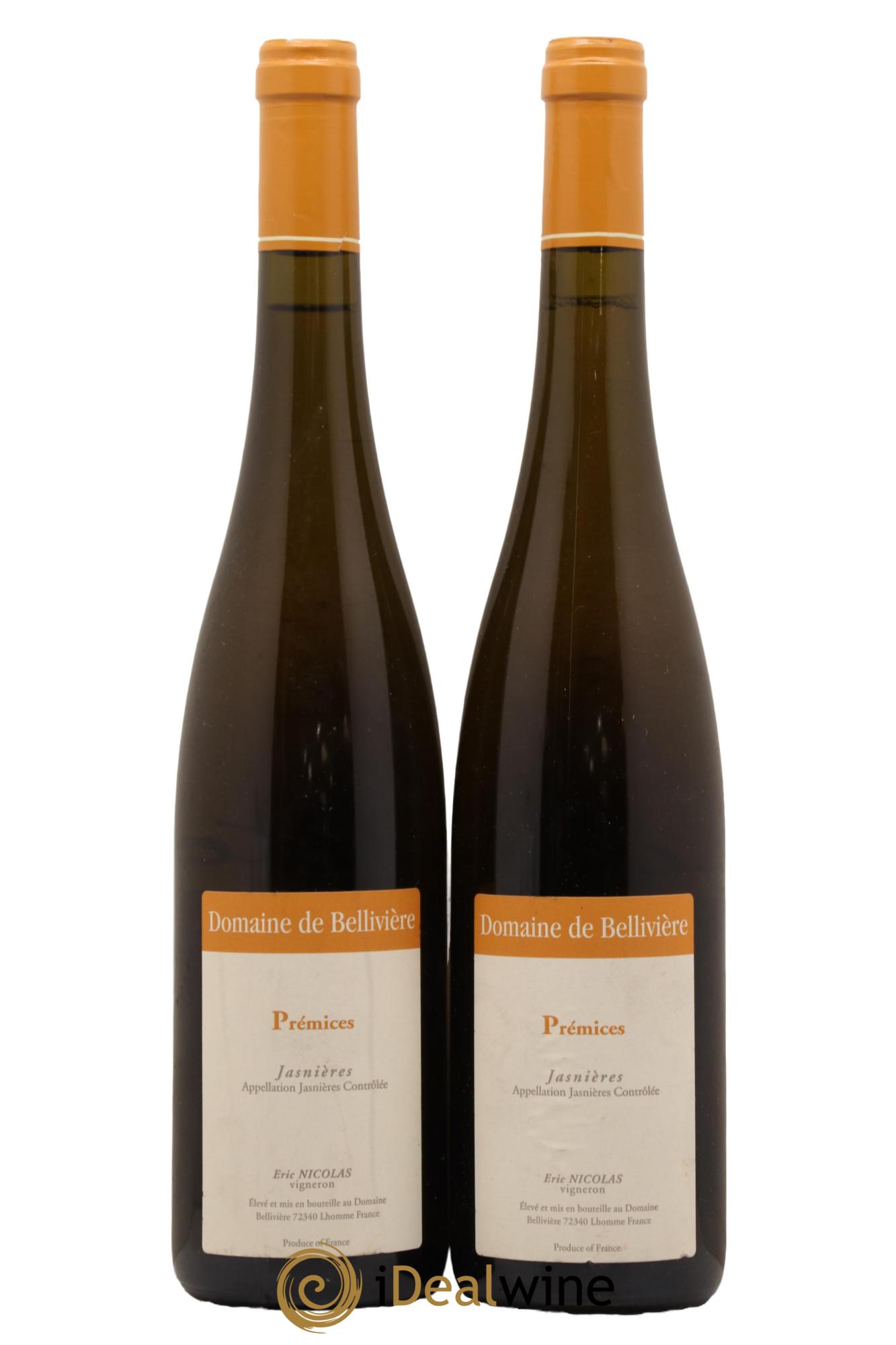 Jasnières Les Prémices Domaine de Bellivière 2010 - Lot de 2 bouteilles - 0