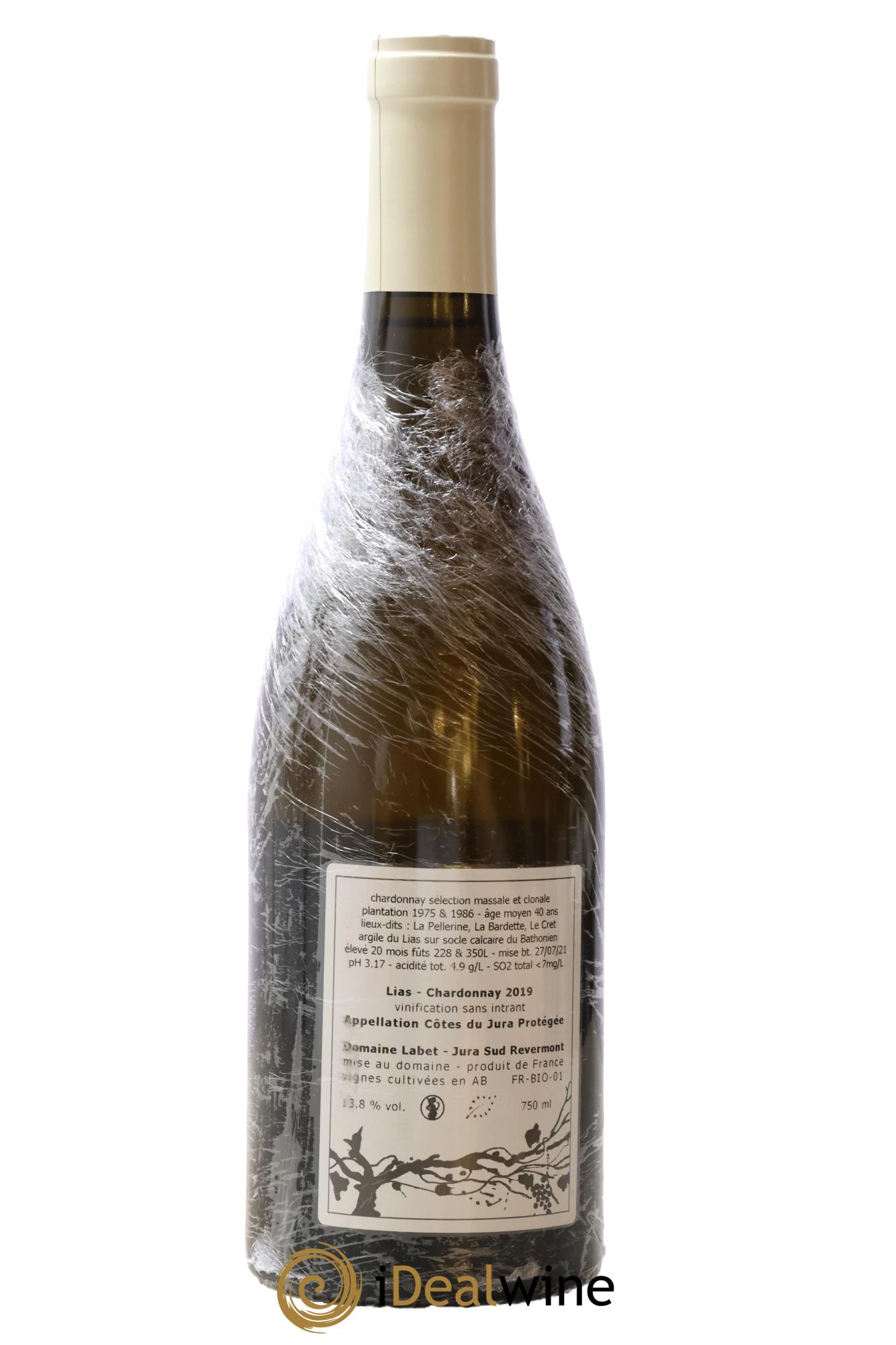 Côtes du Jura Chardonnay Lias Romain - Julien  - Charline Labet 2019 - Lot de 1 bouteille - 1
