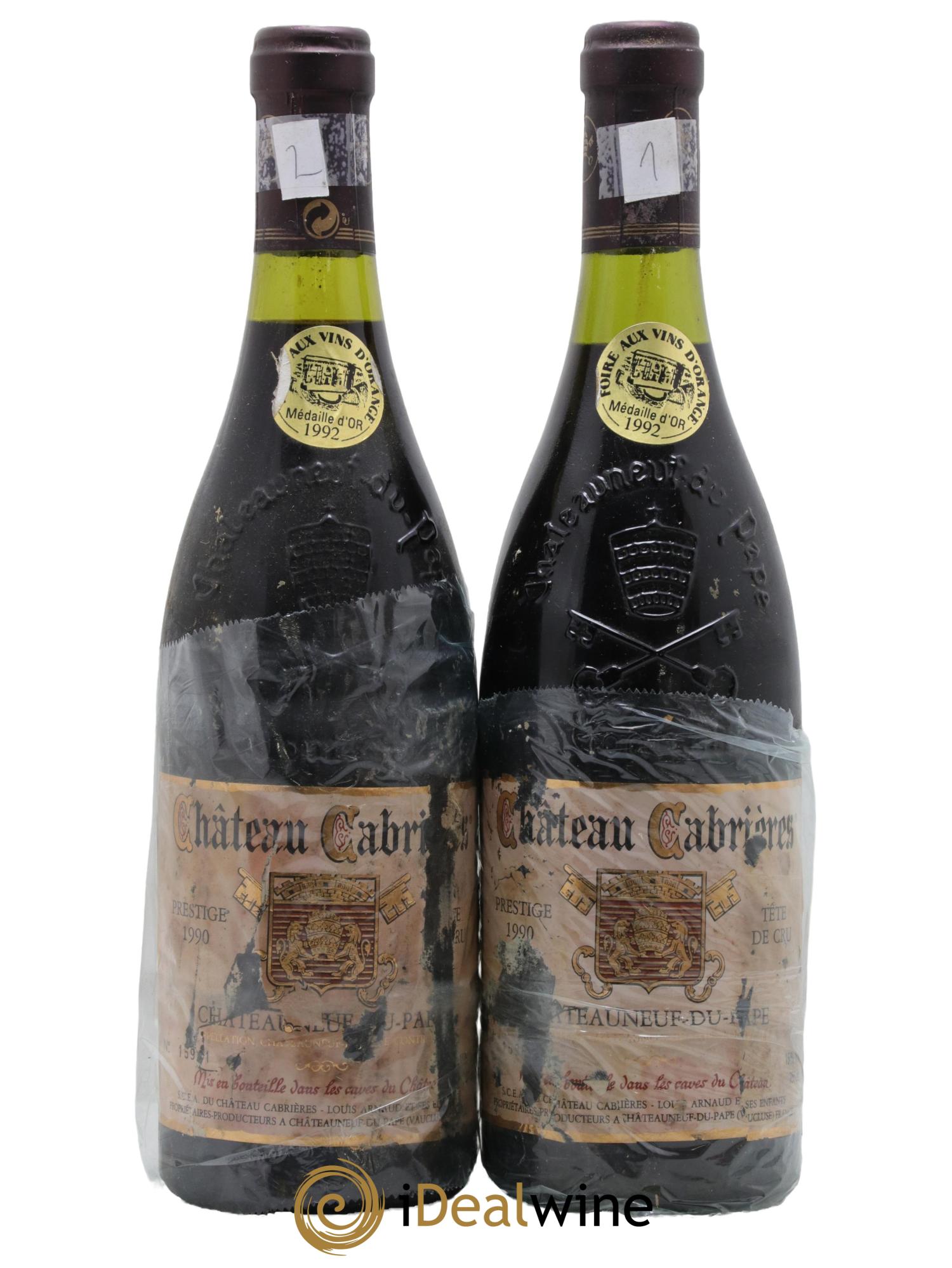 Châteauneuf-du-Pape Château Cabrières 1990 - Posten von 2 Flaschen - 0