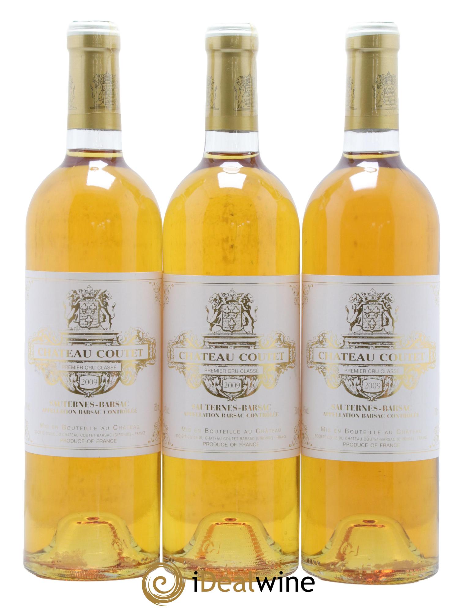 Château Coutet 1er Grand Cru Classé 2009 - Lotto di 3 bottiglie - 0
