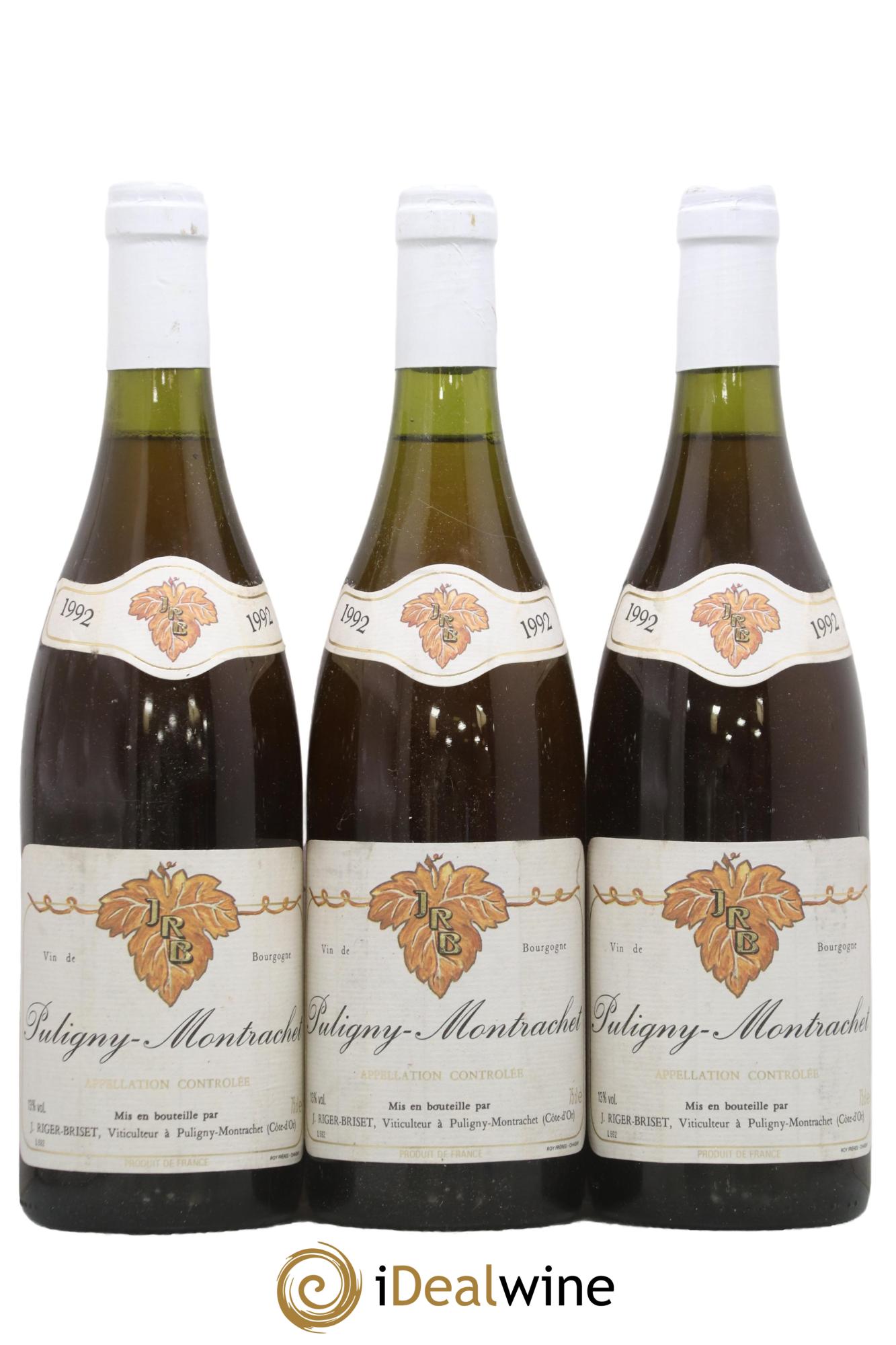 Puligny-Montrachet J. Riger Briset 1992 - Posten von 3 Flaschen - 0