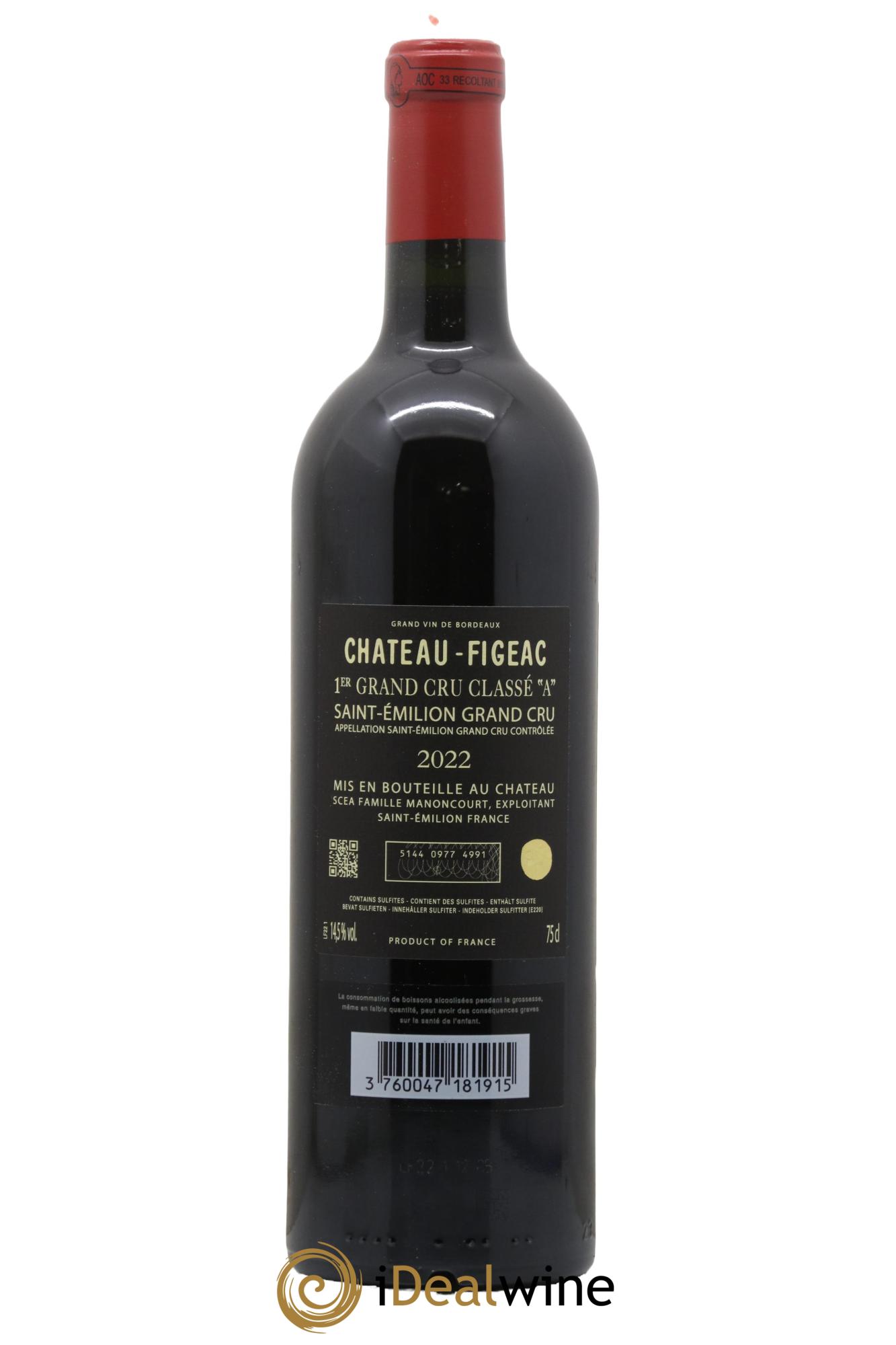 Château Figeac 1er Grand Cru Classé A 2022 - Lot of 1 bottle - 1