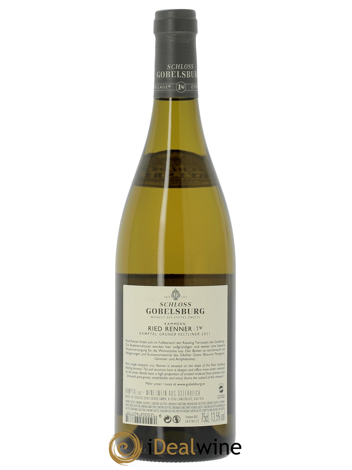 Gruner Veltliner Schloss Gobelsburg Renner Erste Lage  2021 - Posten von 1 Flasche - 1