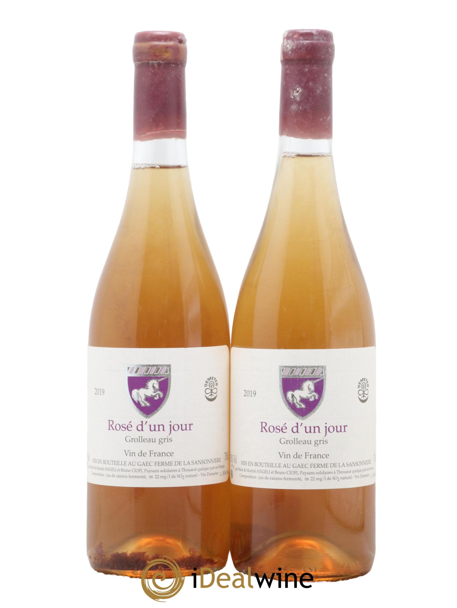 Vin de France Rosé d'un jour Mark Angeli (Domaine) - Ferme de la Sansonnière 2019 - Lot de 2 bouteilles - 0