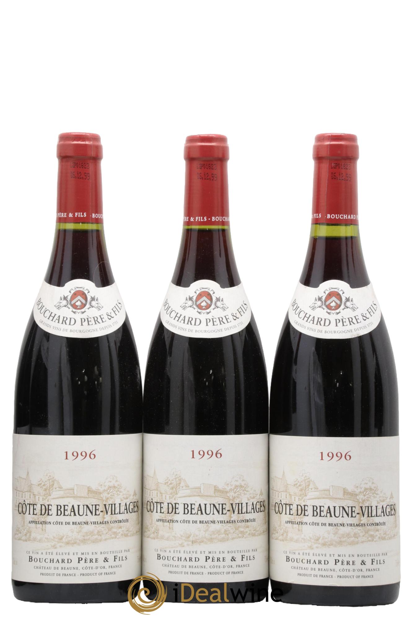 Côte de Beaune-Villages Bouchard Pere & Fils 1996 - Lot de 3 bouteilles - 0