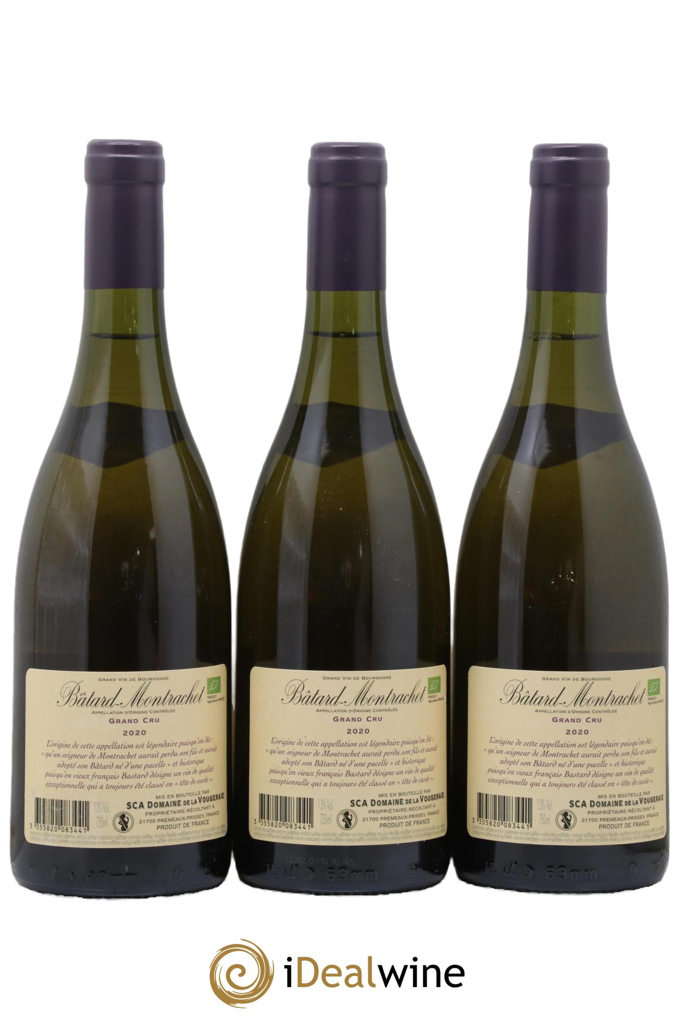 Bâtard-Montrachet Grand Cru La Vougeraie 2020 - Lot de 3 bouteilles - 1