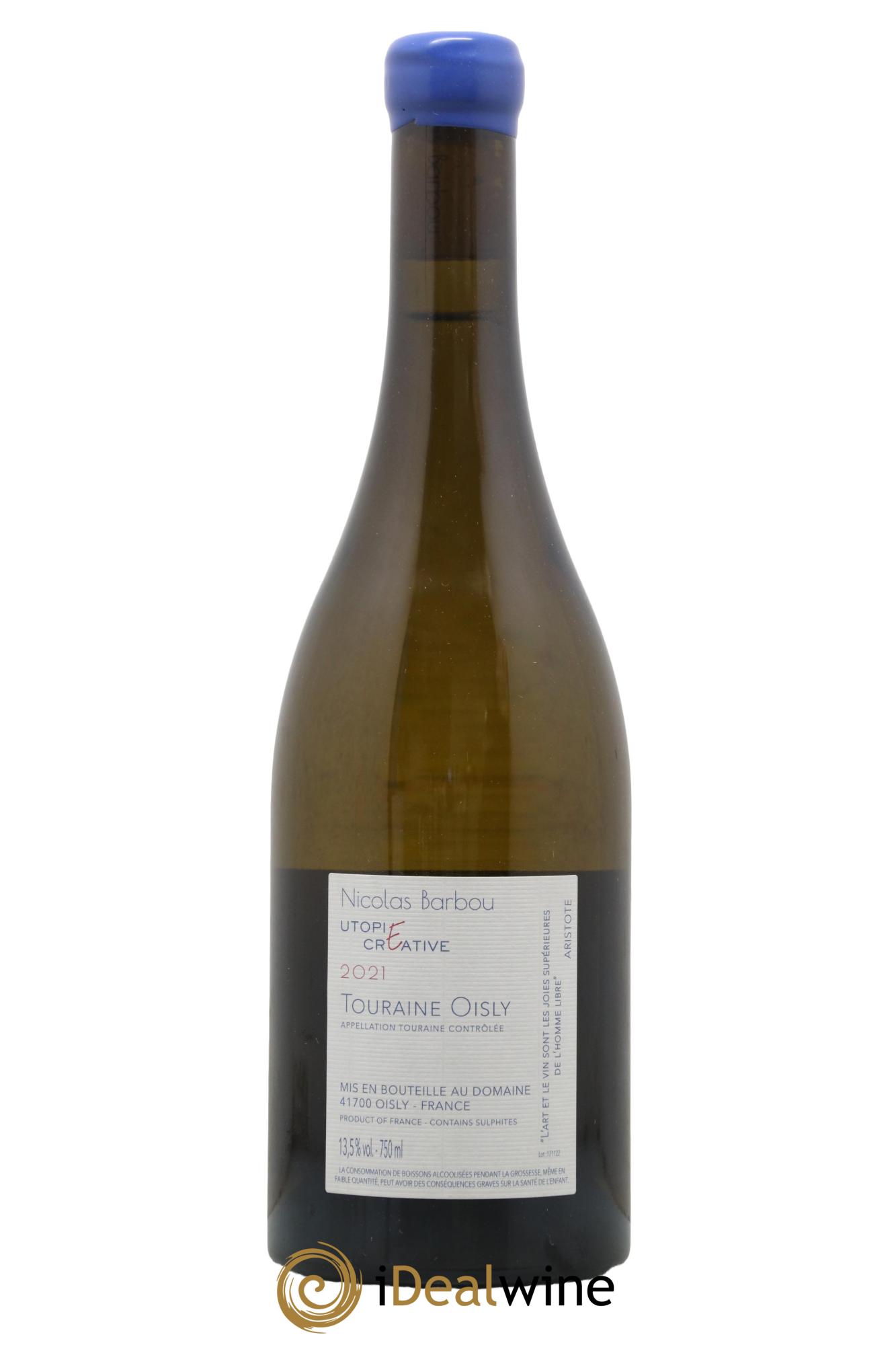Touraine-Oisly Utopie Créative Nicolas Barbou 2021 - Lot de 1 bouteille - 1